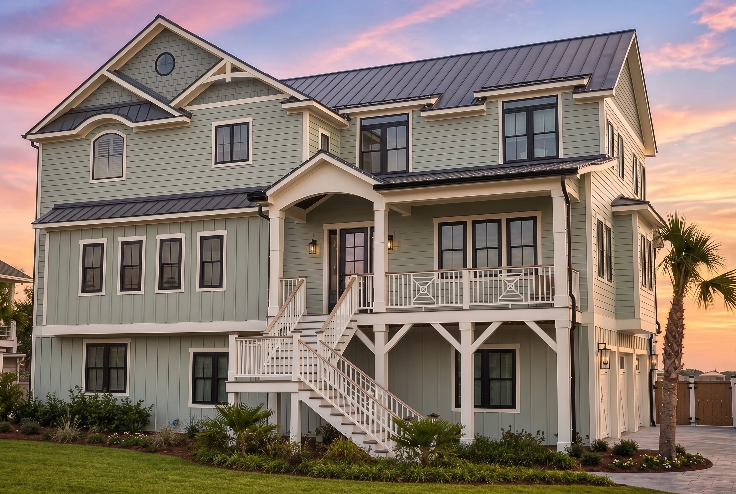 21-2301 HOUSE PLAN – Coastal Home Plan – 5-Bed, 5-Bath, 4,070 SF - Modern Brick, AI-generated exterior concept