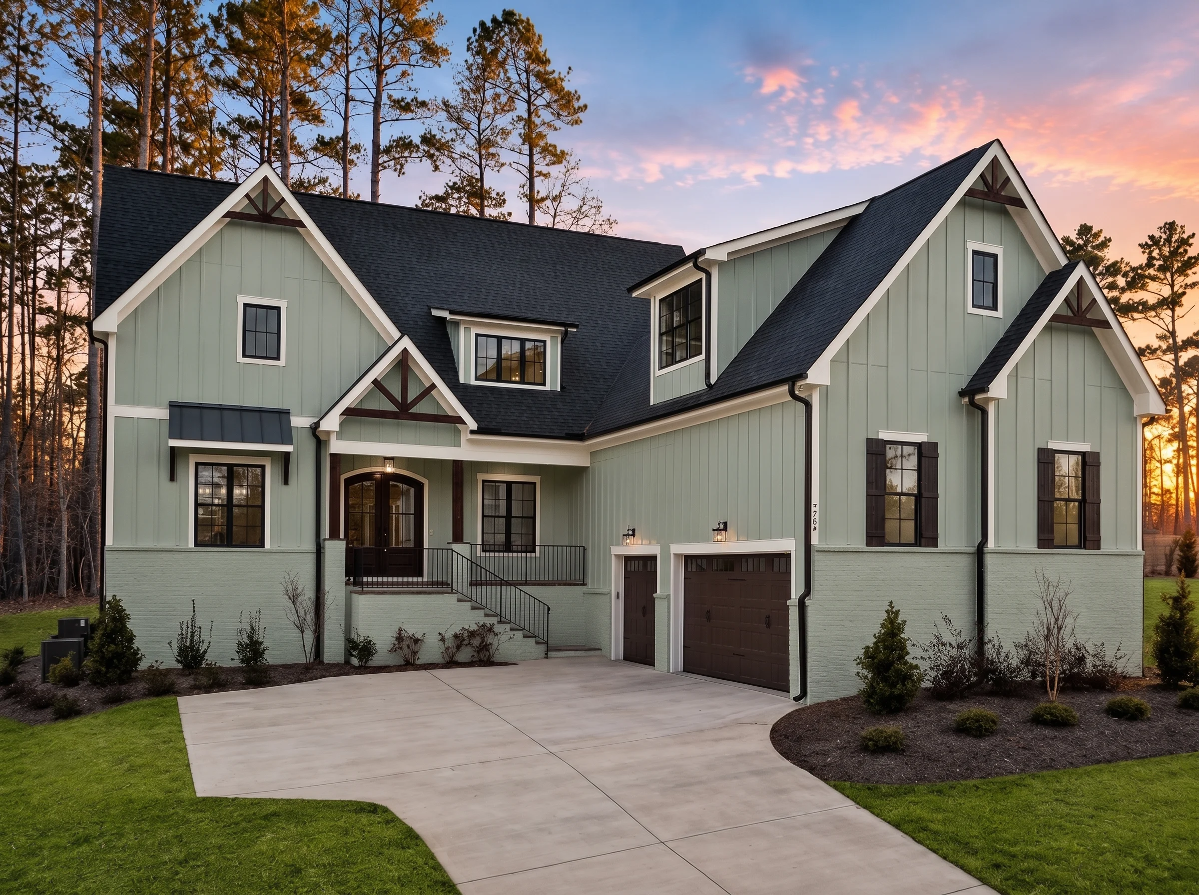 21-3145 HOUSE PLAN – Modern Farmhouse Home Plan – 4-Bed, 3.5-Bath, 4,579 SF - Modern Brick, AI-generated exterior concept