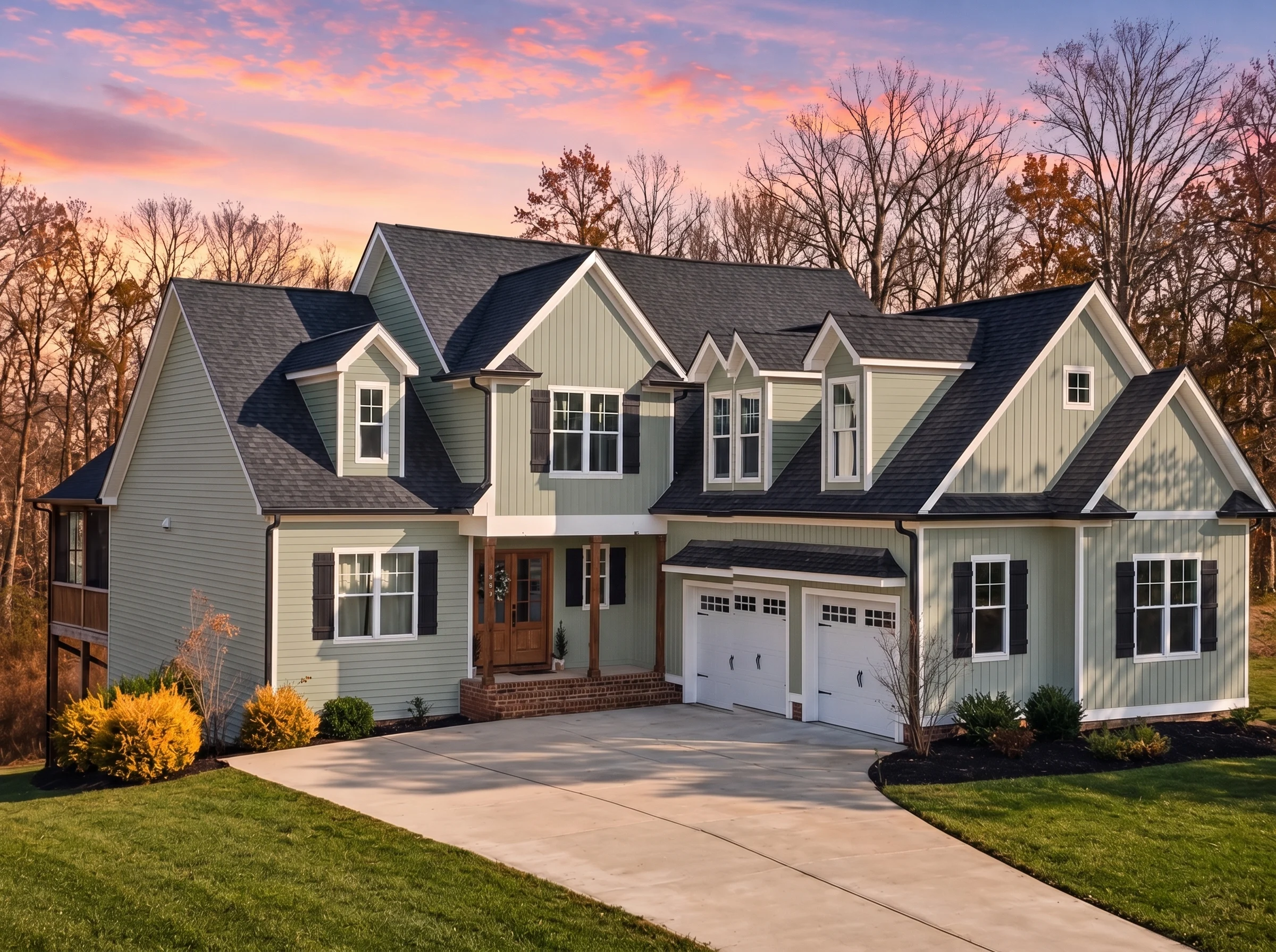 21-3300 HOUSE PLAN – Modern Farmhouse Home Plan – 3-Bed, 2.5-Bath, 2,398 SF - Modern Brick, AI-generated exterior concept