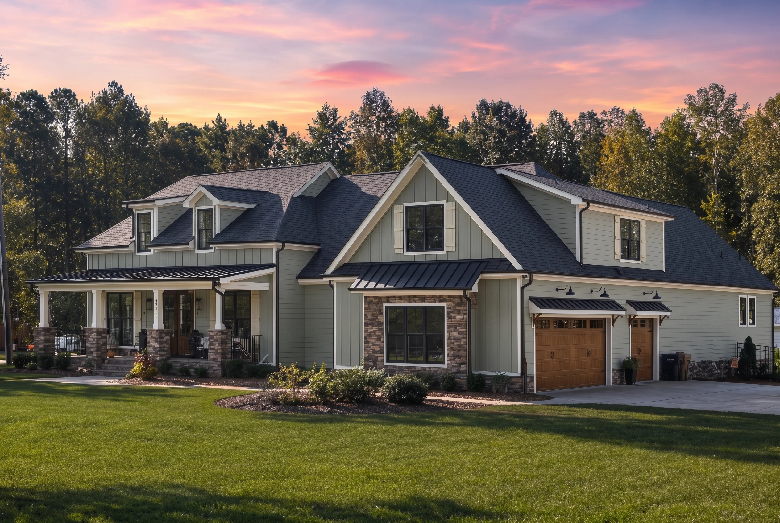 21-3120 HOUSE PLAN – Modern Farmhouse Home Plan – 4-Bed, 4-Bath, 3,412 SF - Modern Brick, AI-generated exterior concept