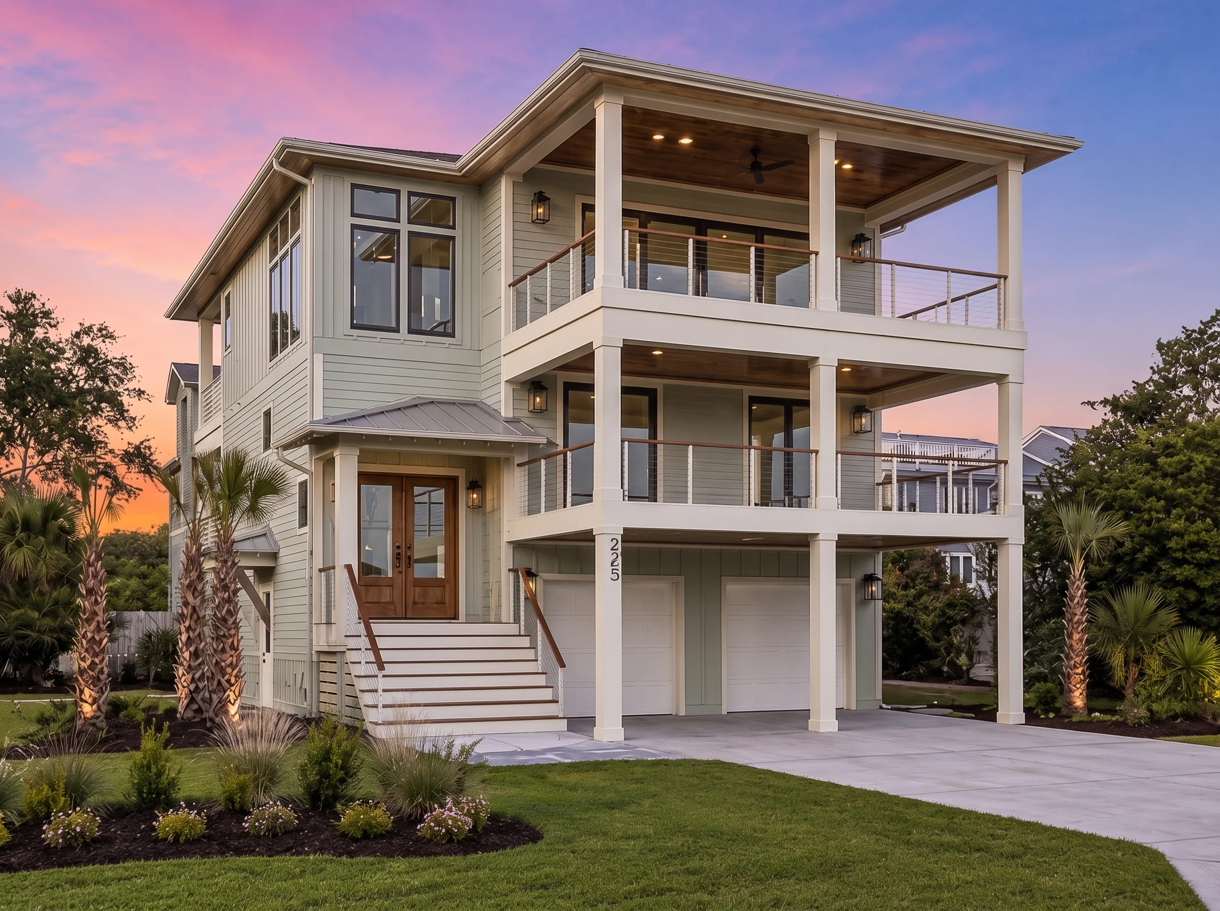 21-2716 HOUSE PLAN – Coastal Home Plan – 4-Bed, 3.5-Bath, 3,231 SF - Modern Brick, AI-generated exterior concept