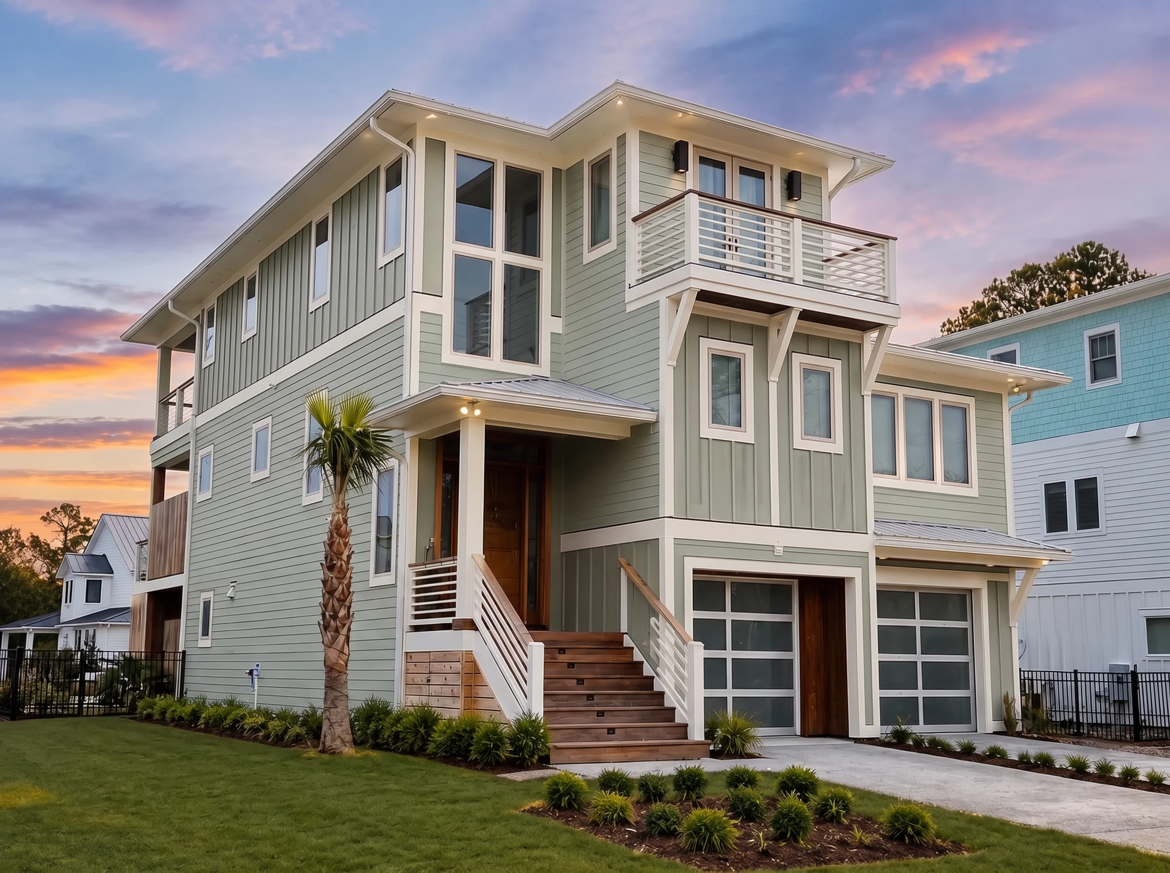 21-2400 HOUSE PLAN – Coastal Home Plan – 4-Bed, 4.5-Bath, 3,096 SF - Modern Brick, AI-generated exterior concept