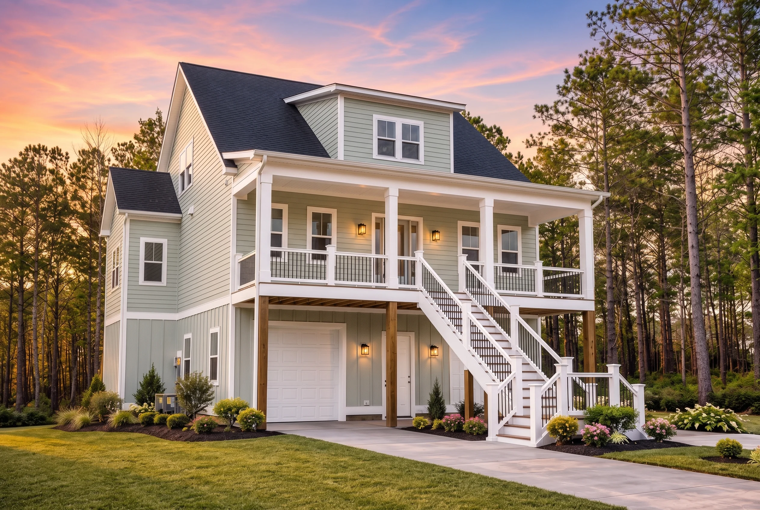 21-2399 HOUSE PLAN – Coastal Home Plan – 3-Bed, 2.5-Bath, 2,258 SF - Modern Brick, AI-generated exterior concept