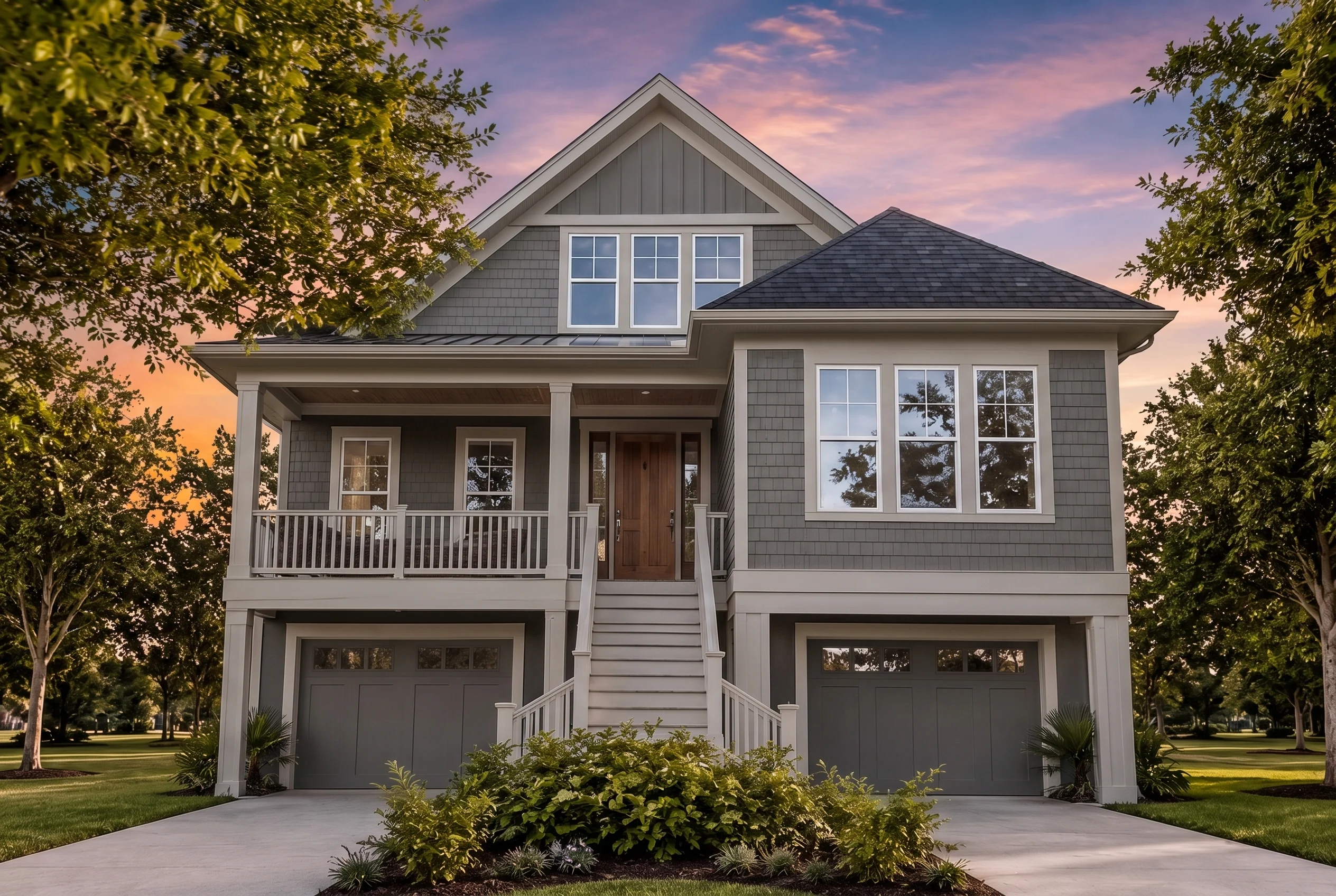 21-3110 HOUSE PLAN – Coastal Home Plan – 4-Bed, 3.5-Bath, 2,361 SF - Modern Dark, AI-generated exterior concept
