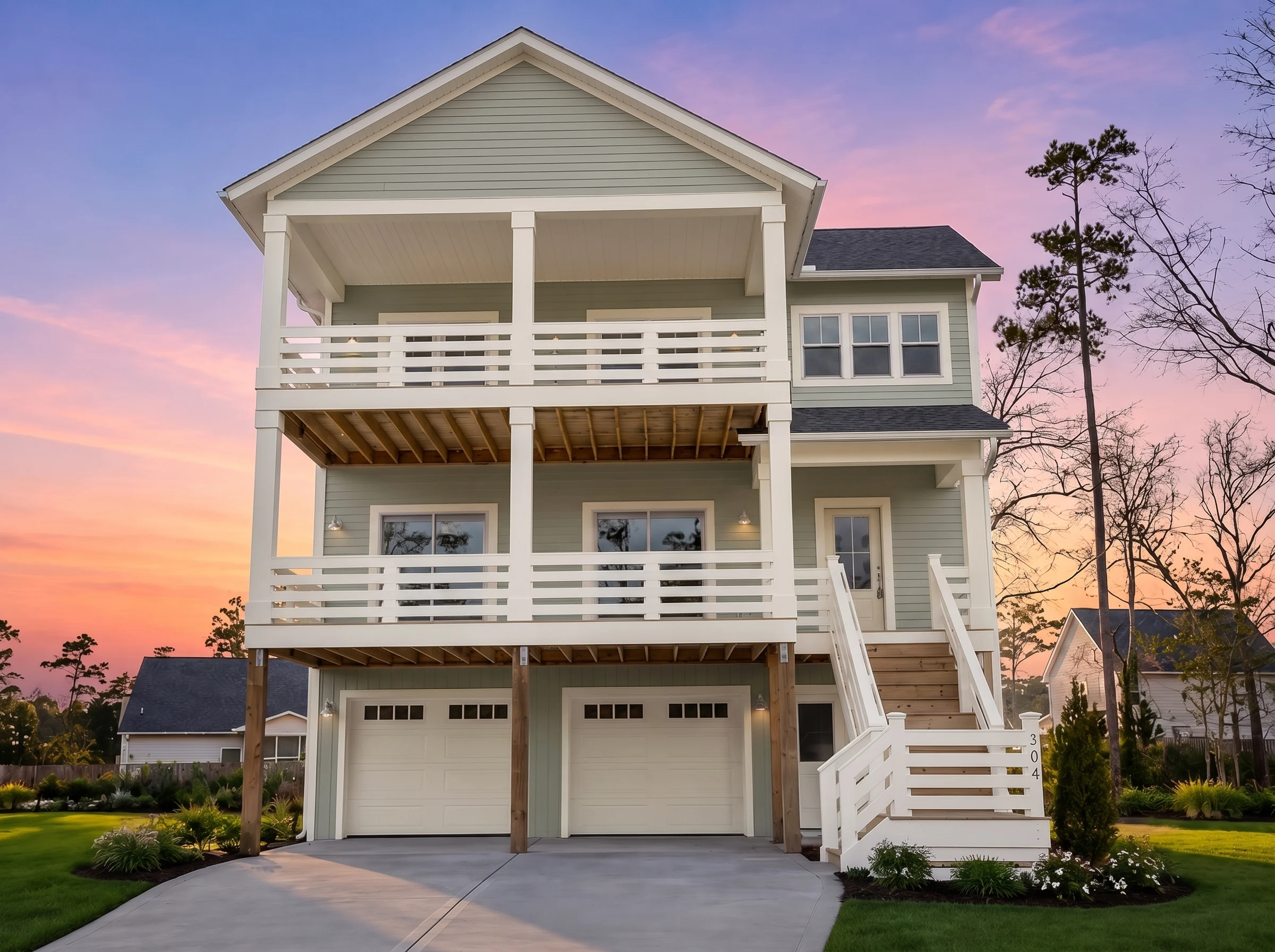 21-3466 HOUSE PLAN – Coastal Home Plan – 3-Bed, 2.5-Bath, 1,916 SF - Modern Brick, AI-generated exterior concept