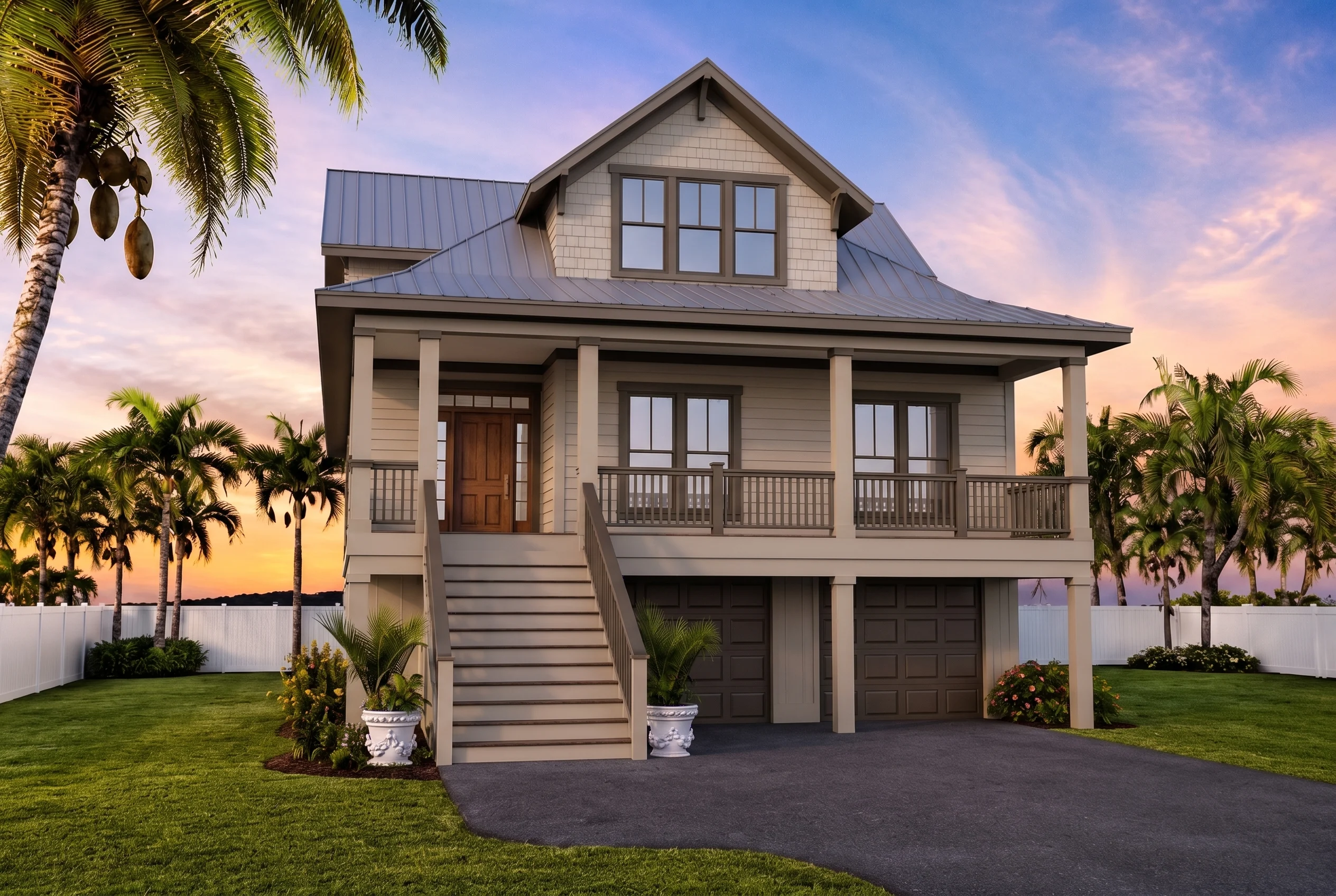 21-2259 HOUSE PLAN – Coastal Home Plan – 4-Bed, 3.5-Bath, 2,784 SF - Warm Natural, AI-generated exterior concept