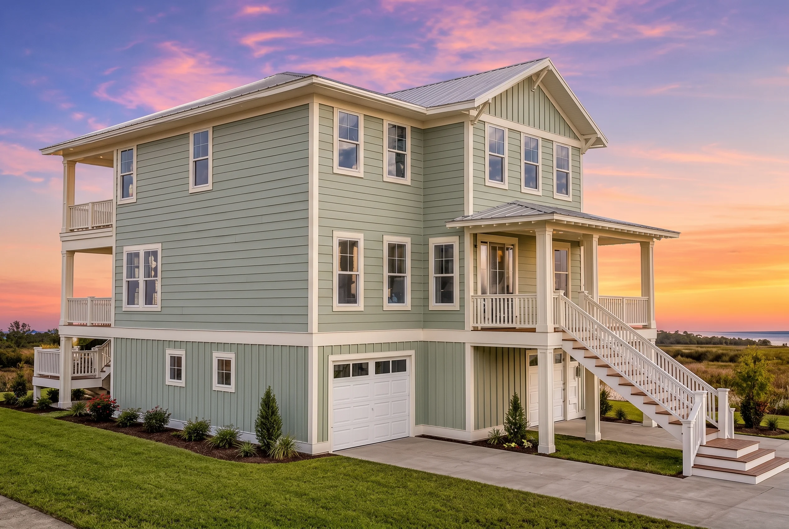 21-3472 HOUSE PLAN – Coastal Home Plan – 3-Bed, 2.5-Bath, 2,669 SF - Modern Brick, AI-generated exterior concept