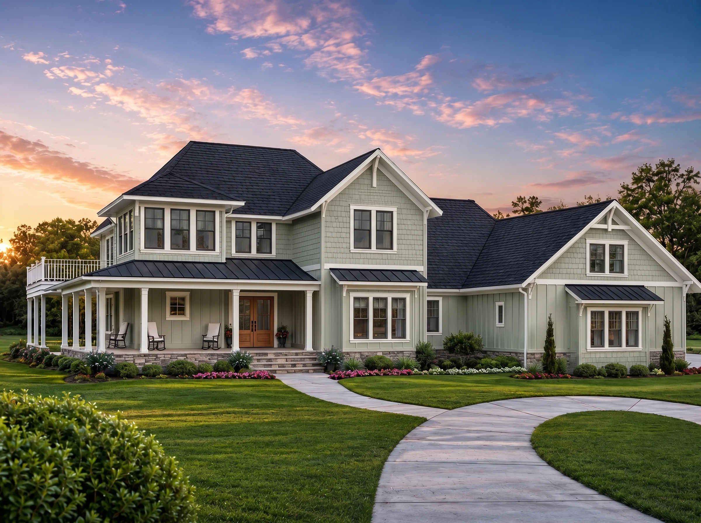 21-2261 HOUSE PLAN – Coastal Farmhouse Home Plan – 4-Bed, 3.5-Bath, 4,500 SF - Modern Brick, AI-generated exterior concept
