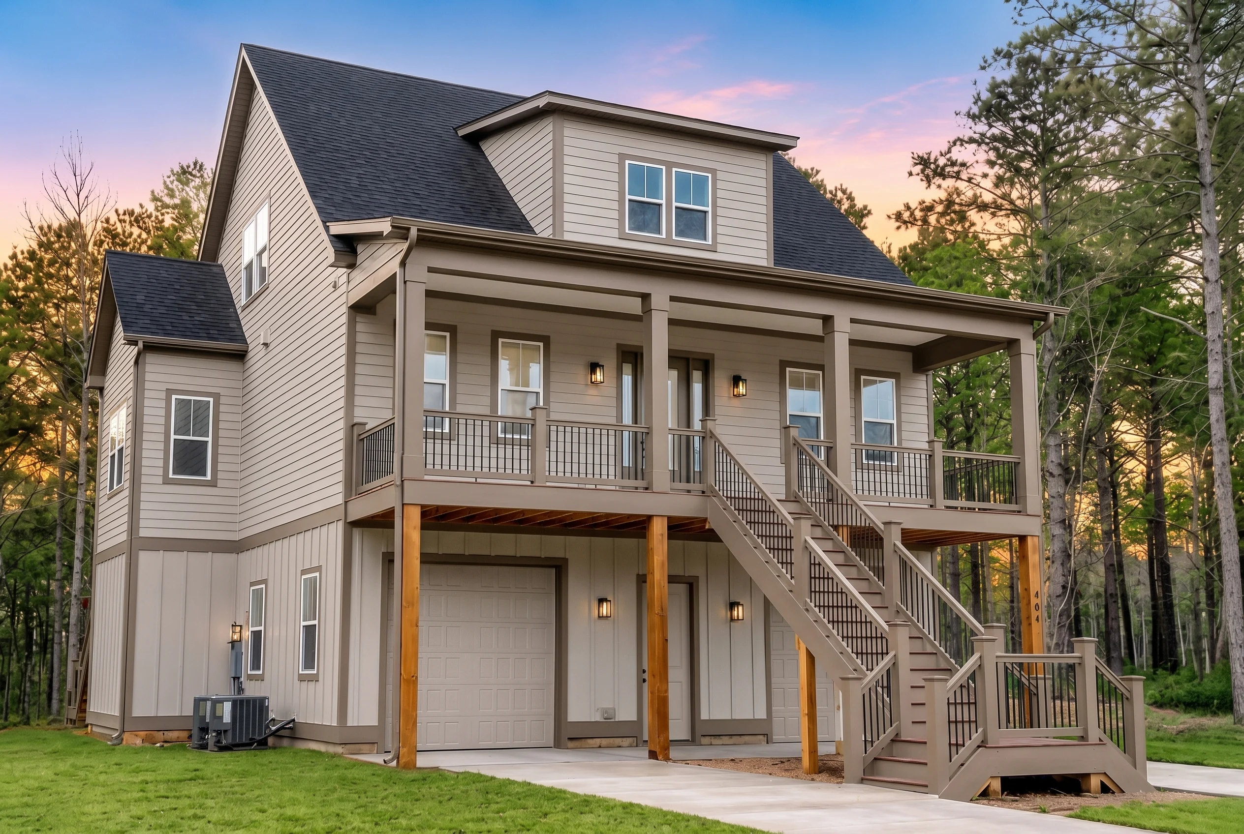 21-2734 HOUSE PLAN – Coastal Home Plan – 3-Bed, 3.5-Bath, 2,215 SF - Warm Natural, AI-generated exterior concept