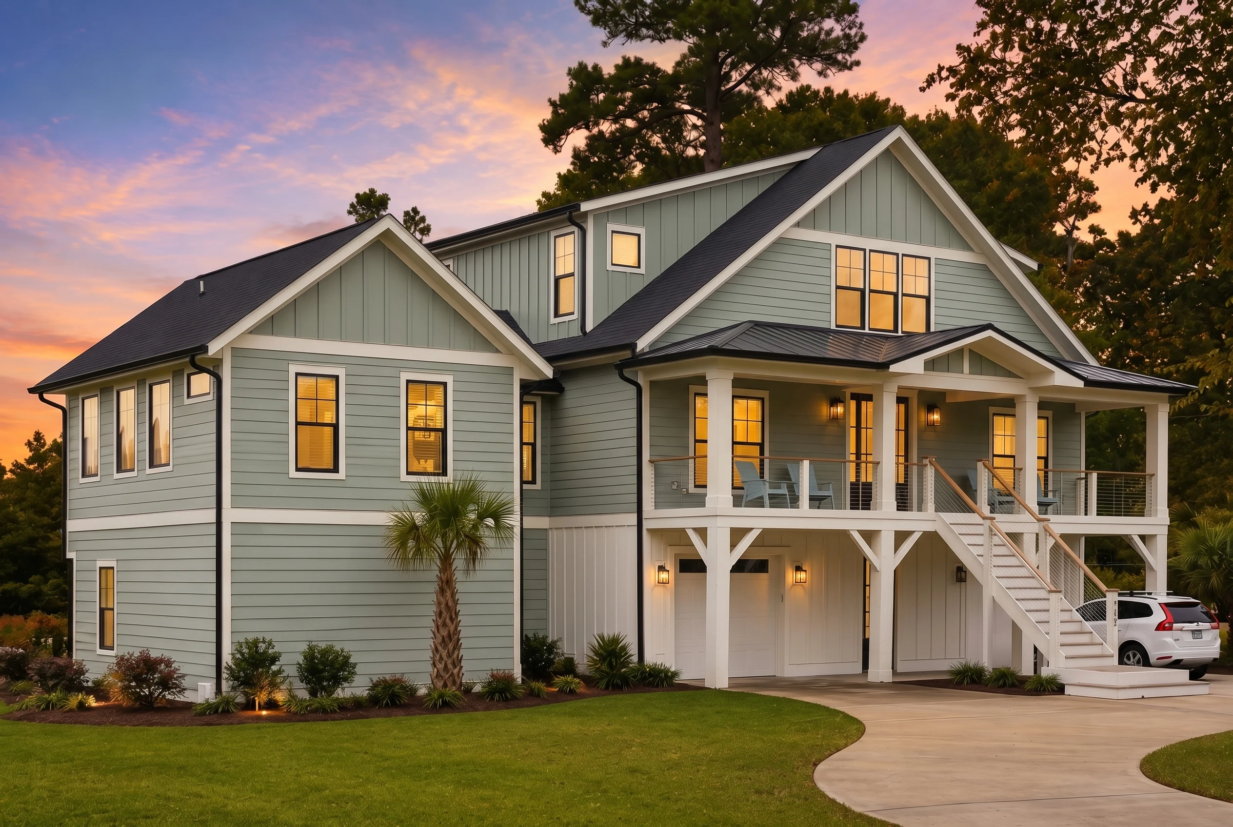 21-2477 HOUSE PLAN – Coastal Farmhouse Home Plan – 4-Bed, 3-Bath, 3,664 SF - Modern Brick, AI-generated exterior concept