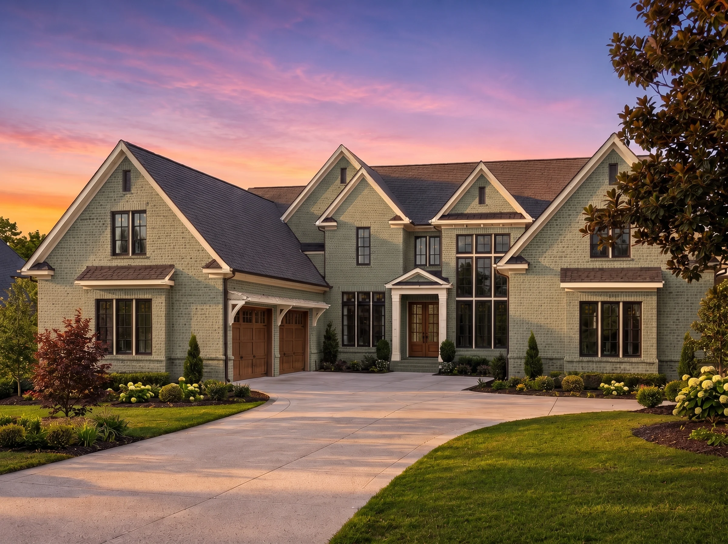 21-2564 HOUSE PLAN – French Country Brick Home Plan – 5-Bed, 5.5-Bath, 5,168 SF - Modern Brick, AI-generated exterior concept