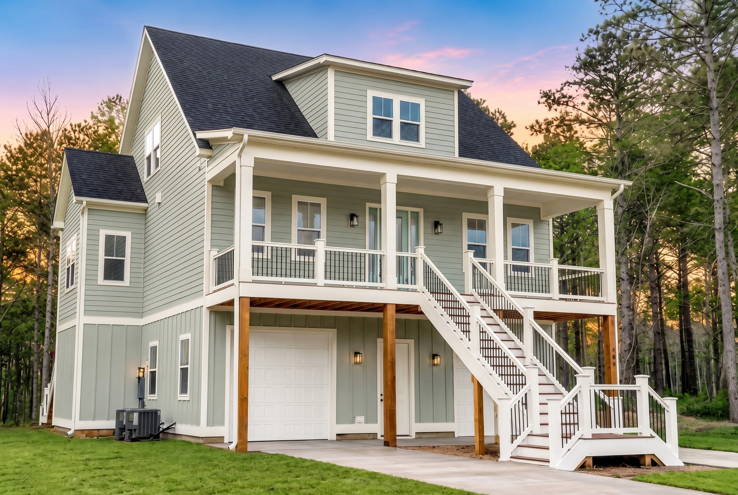 21-2734 HOUSE PLAN – Coastal Home Plan – 3-Bed, 3.5-Bath, 2,215 SF - Modern Brick, AI-generated exterior concept