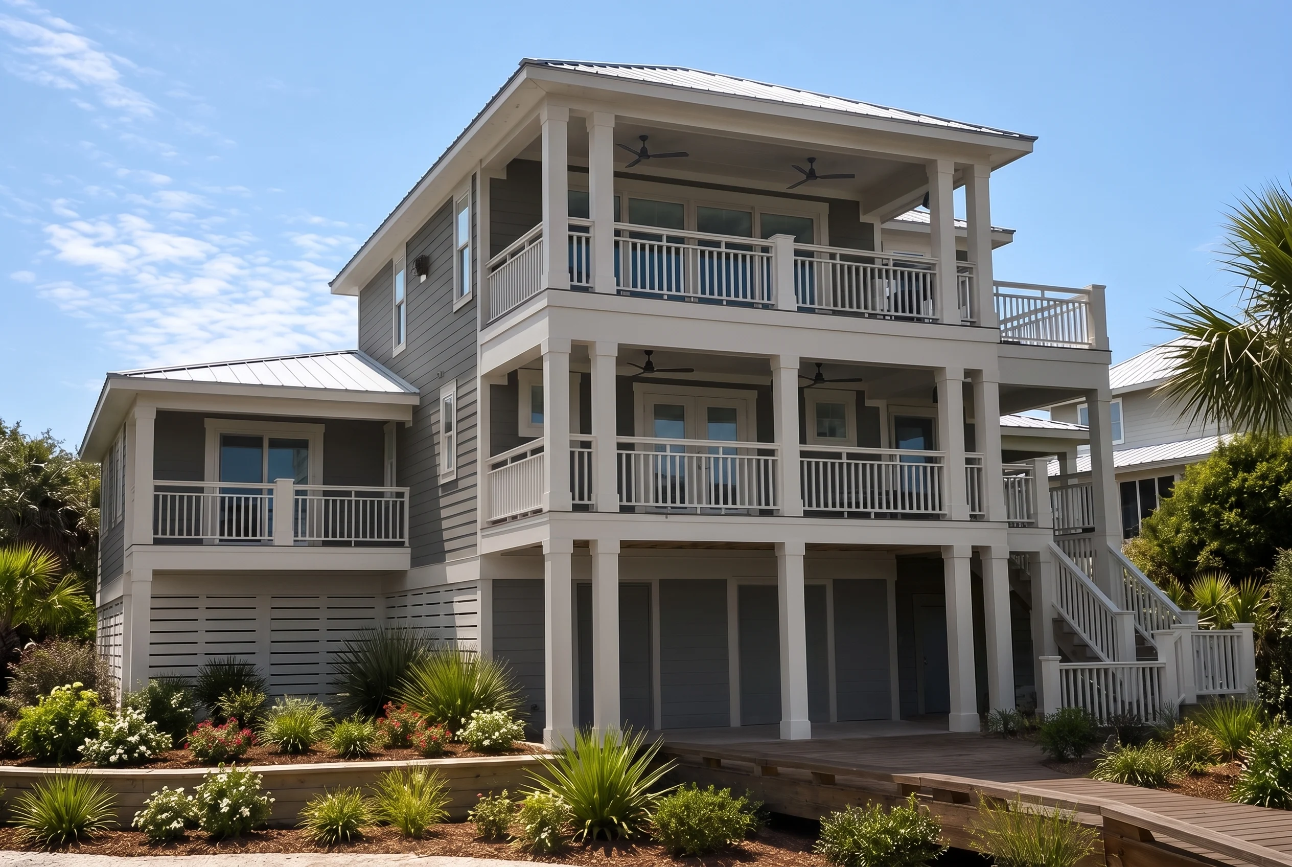 21-2750 HOUSE PLAN – Coastal Home Plan – 3-Bed, 3-Bath, 3,302 SF - Modern Dark, AI-generated exterior concept
