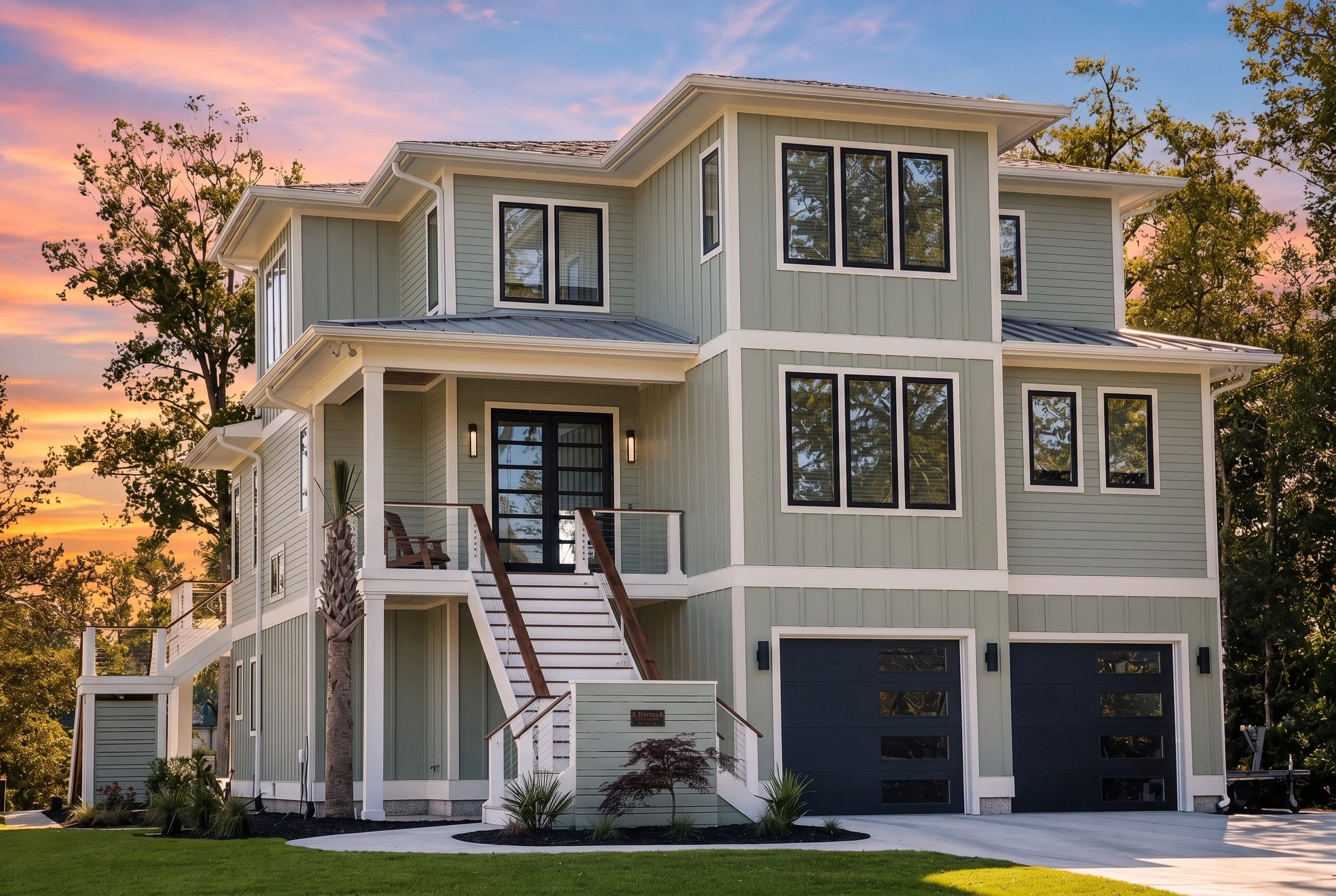 21-2949 HOUSE PLAN – Coastal Farmhouse Home Plan – 4-Bed, 5-Bath, 3,656 SF - Modern Brick, AI-generated exterior concept