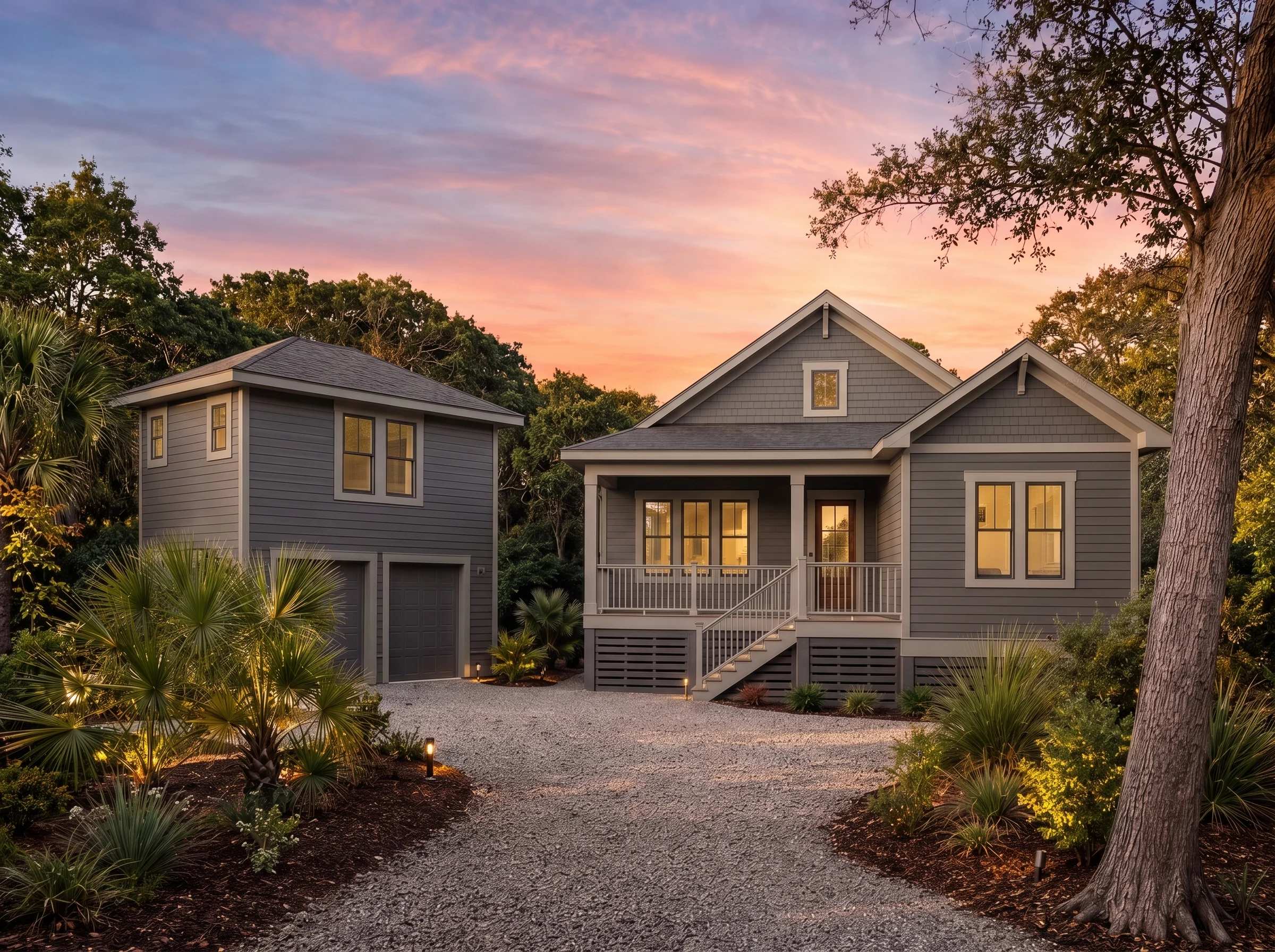21-3416 HOUSE PLAN – Coastal Cottage Home Plan – 4-Bed, 3.5-Bath, 2,562 SF - Modern Dark, AI-generated exterior concept