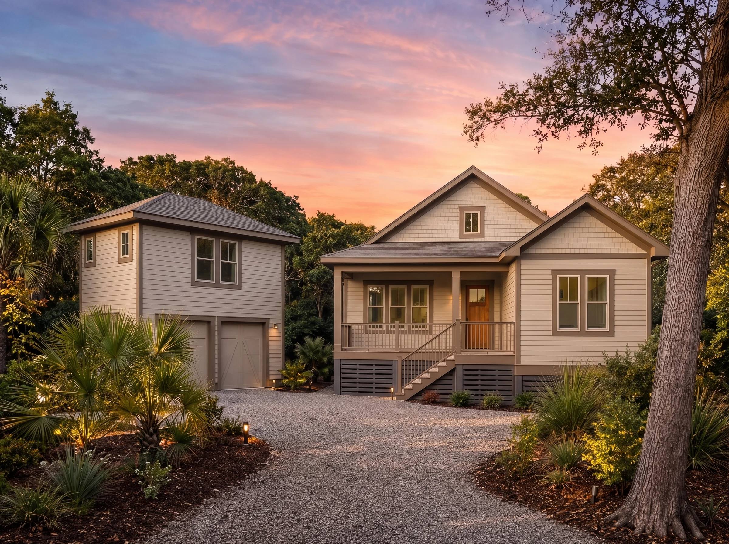 21-3416 HOUSE PLAN – Coastal Cottage Home Plan – 4-Bed, 3.5-Bath, 2,562 SF - Warm Natural, AI-generated exterior concept