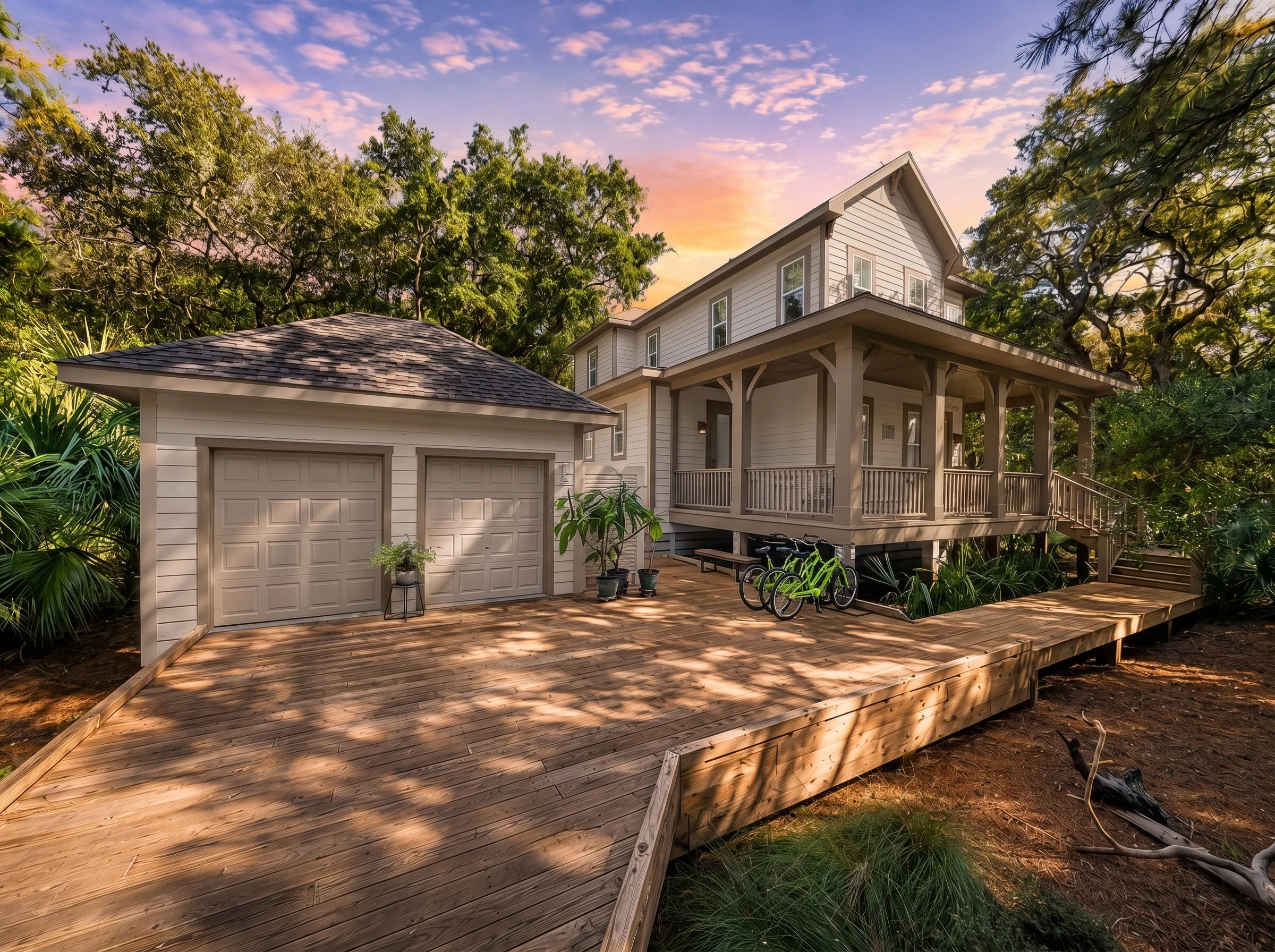 21-3424 HOUSE PLAN – Low Country Cottage Home Plan – 4-Bed, 3.5-Bath, 2,341 SF - Warm Natural, AI-generated exterior concept