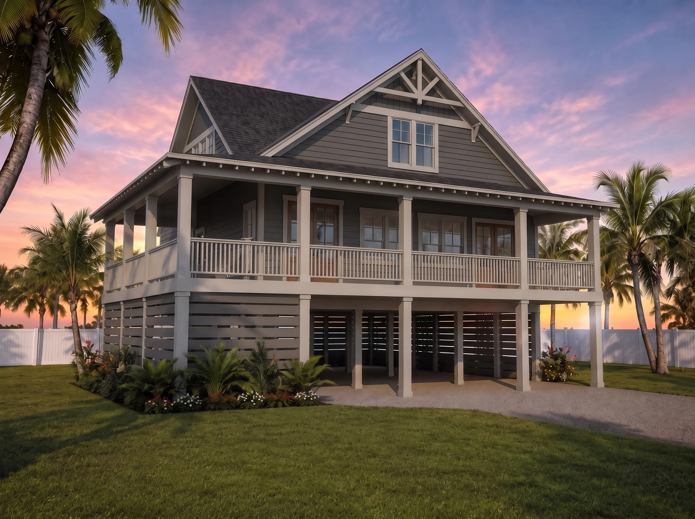 21-2391 HOUSE PLAN – Coastal Cottage Home Plan – 3-Bed, 2.5-Bath, 2,048 SF - Modern Dark, AI-generated exterior concept