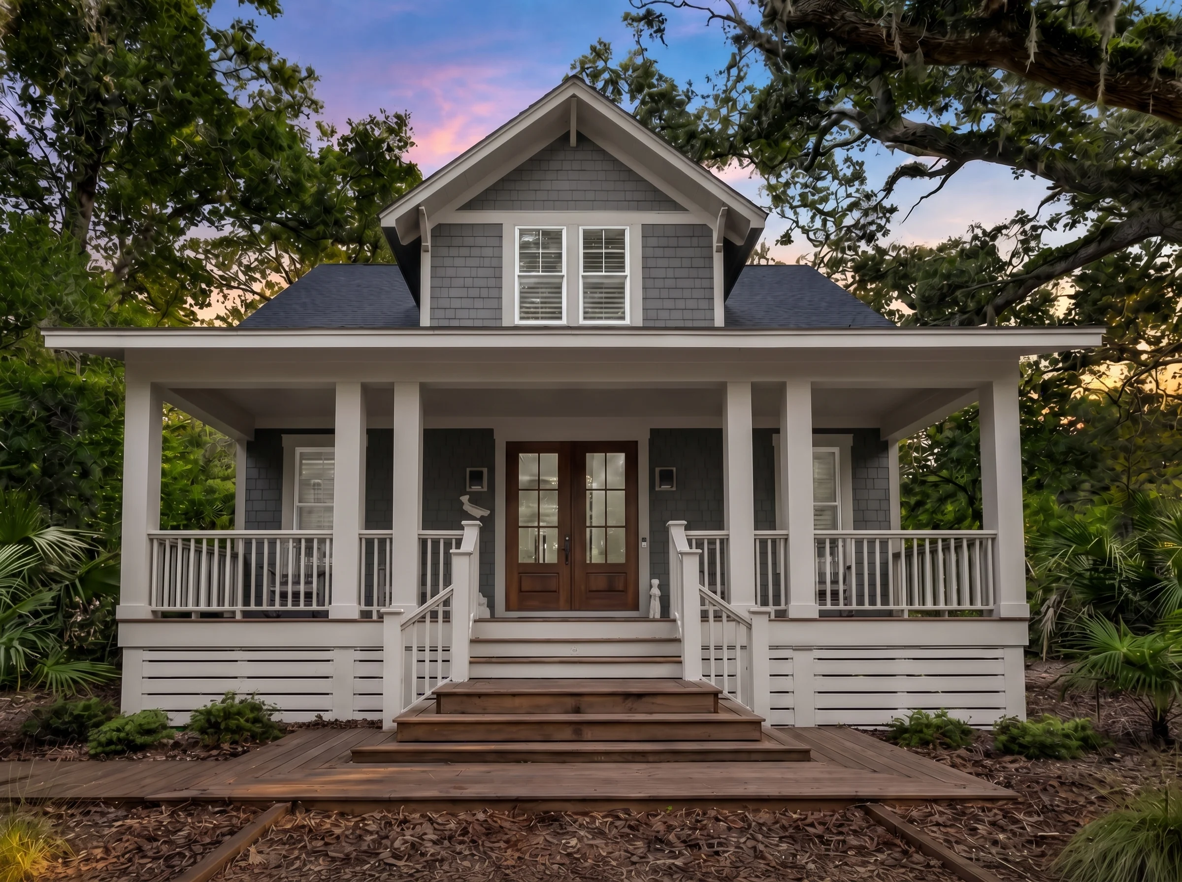 21-2680 HOUSE PLAN – Coastal Cottage Home Plan – 3-Bed, 2.5-Bath, 1,695 SF - Modern Dark, AI-generated exterior concept