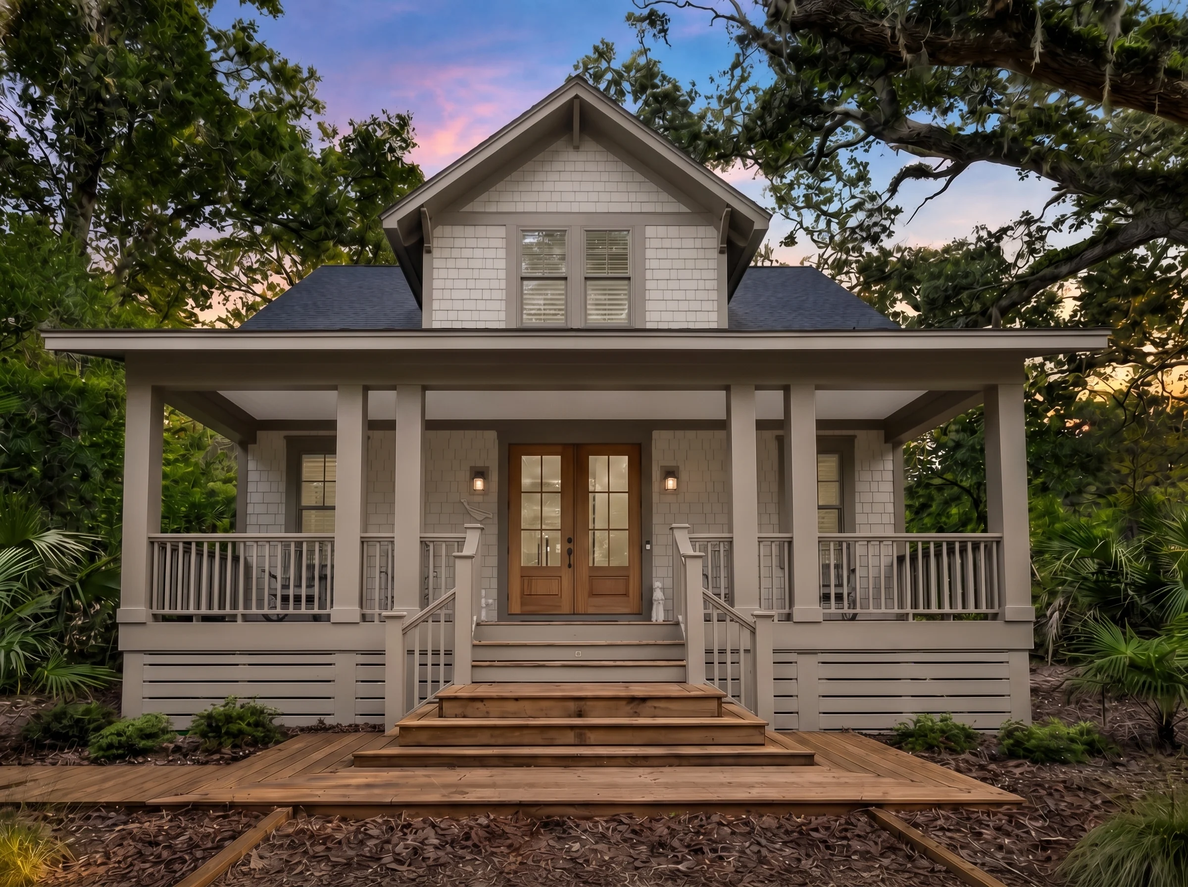 21-2680 HOUSE PLAN – Coastal Cottage Home Plan – 3-Bed, 2.5-Bath, 1,695 SF - Warm Natural, AI-generated exterior concept