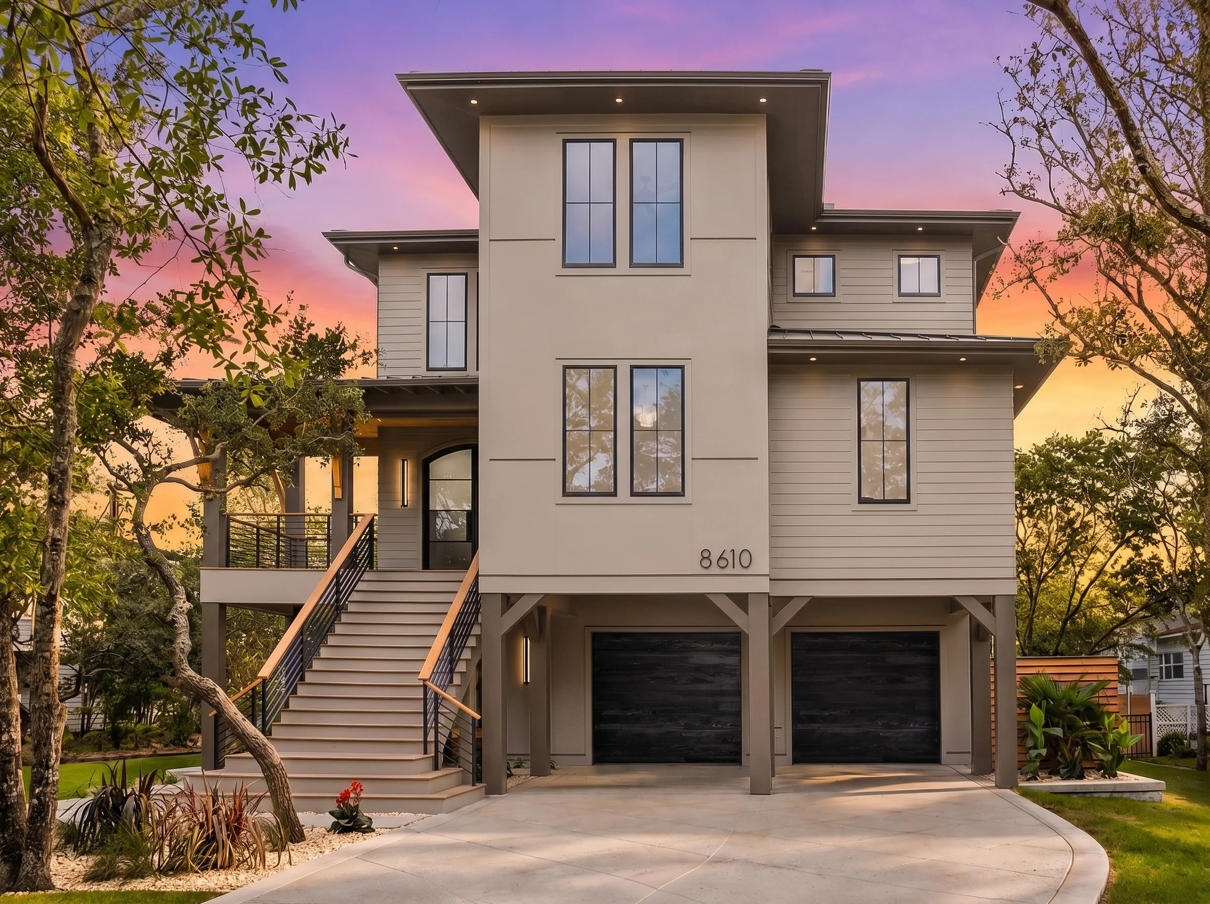 21-3503 HOUSE PLAN – Coastal Luxury Home Plan – 5-Bed, 4.5-Bath, 3,001 SF - Warm Natural, AI-generated exterior concept