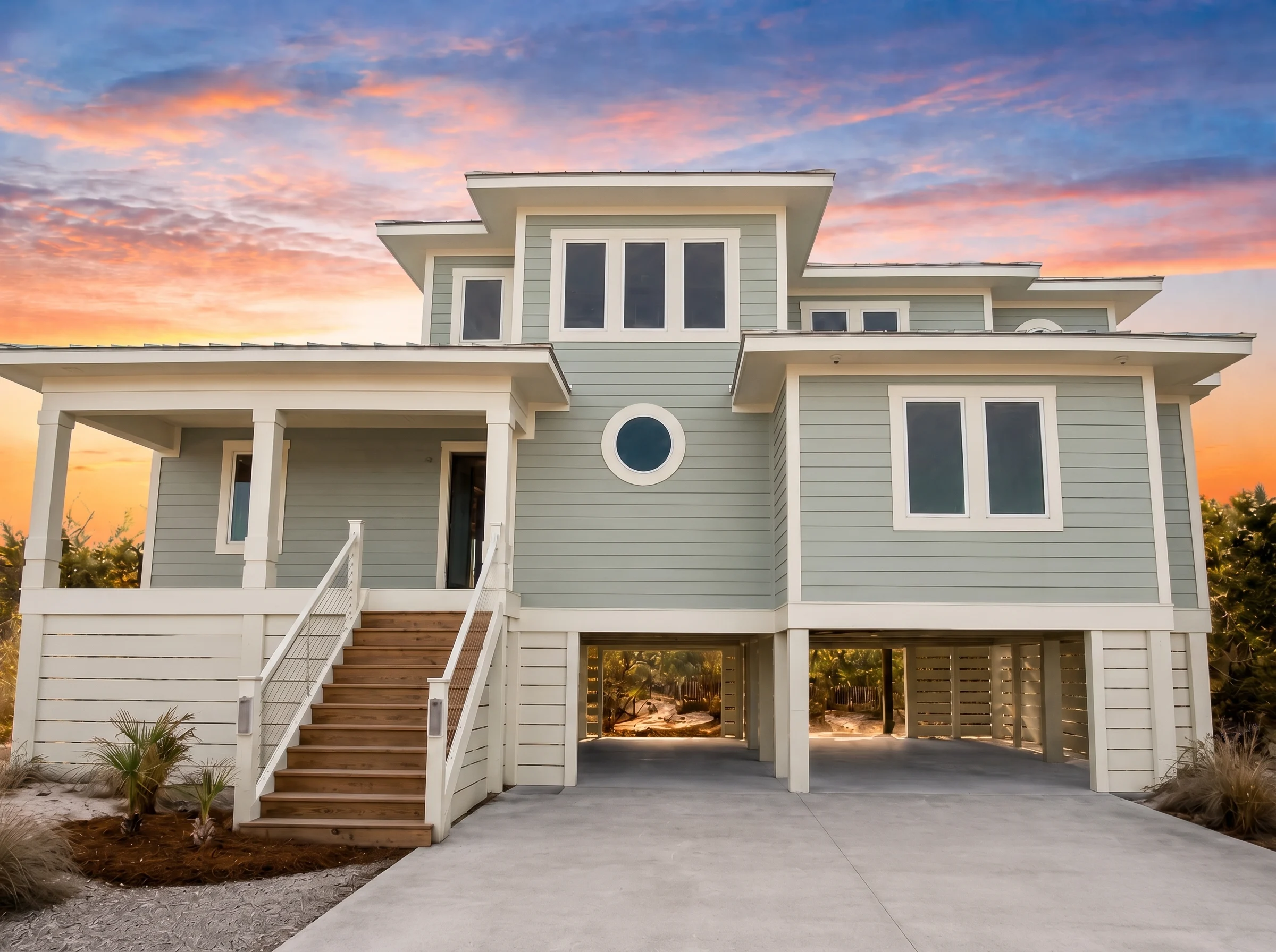 21-2998 HOUSE PLAN – Coastal Farmhouse Home Plan – 4-Bed, 4.5-Bath, 2,797 SF - Modern Brick, AI-generated exterior concept