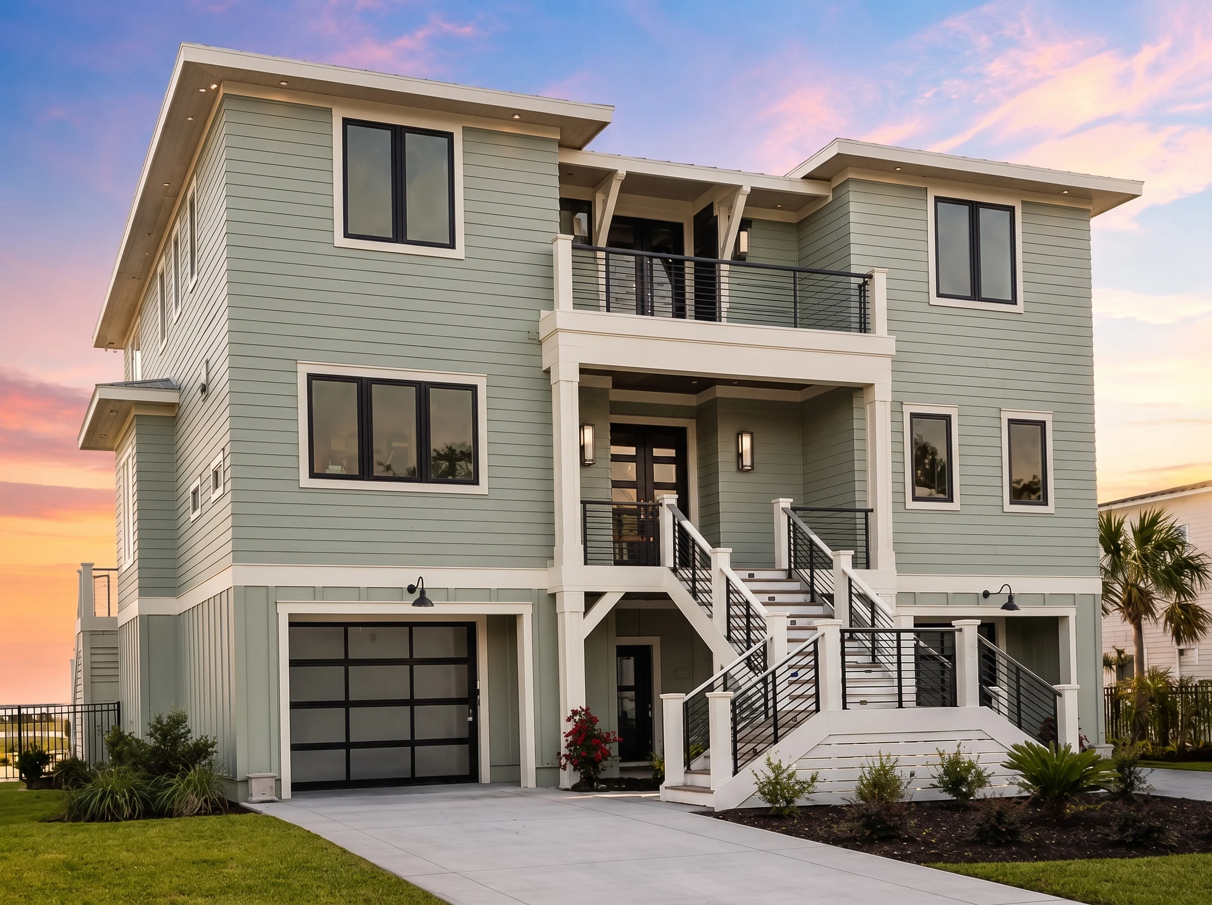 21-3316 HOUSE PLAN – Coastal Farmhouse Home Plan – 4-Bed, 3.5-Bath, 3,347 SF - Modern Brick, AI-generated exterior concept