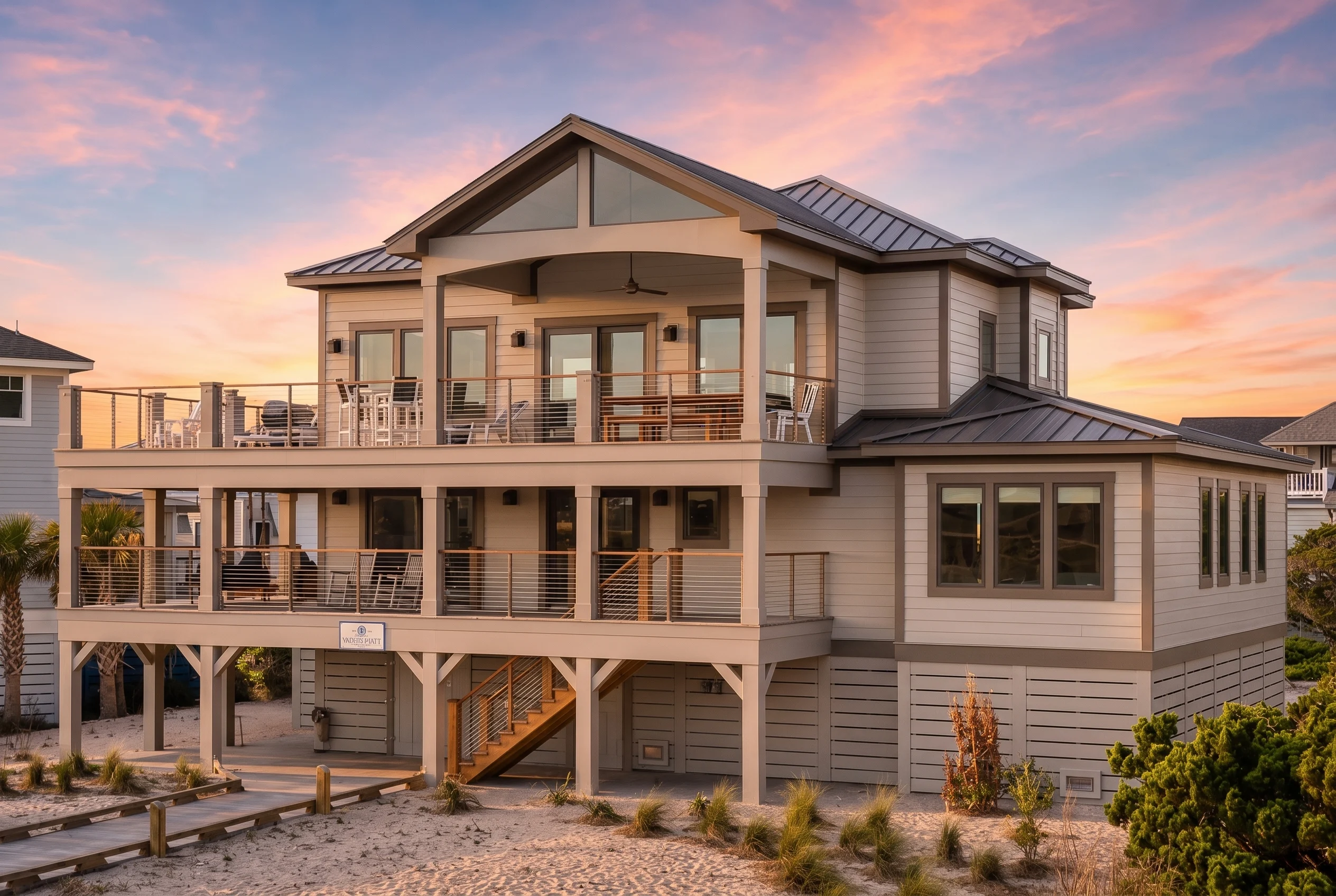 21-3467 HOUSE PLAN – Coastal Farmhouse Home Plan – 4-Bed, 4.5-Bath, 2,886 SF - Warm Natural, AI-generated exterior concept