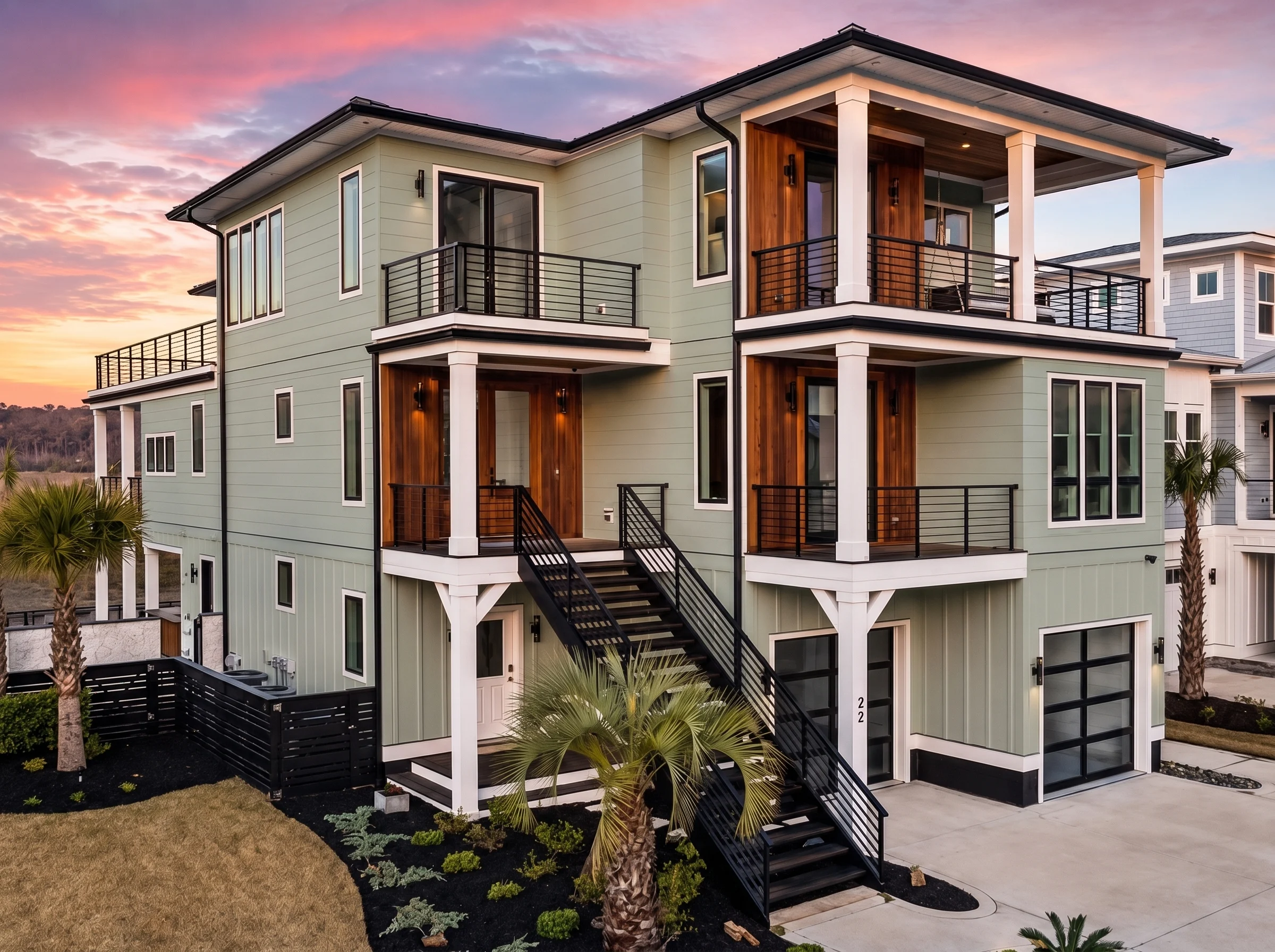 21-3389 HOUSE PLAN – Coastal Luxury Home Plan – 5-Bed, 4.5-Bath, 4,803 SF - Modern Brick, AI-generated exterior concept