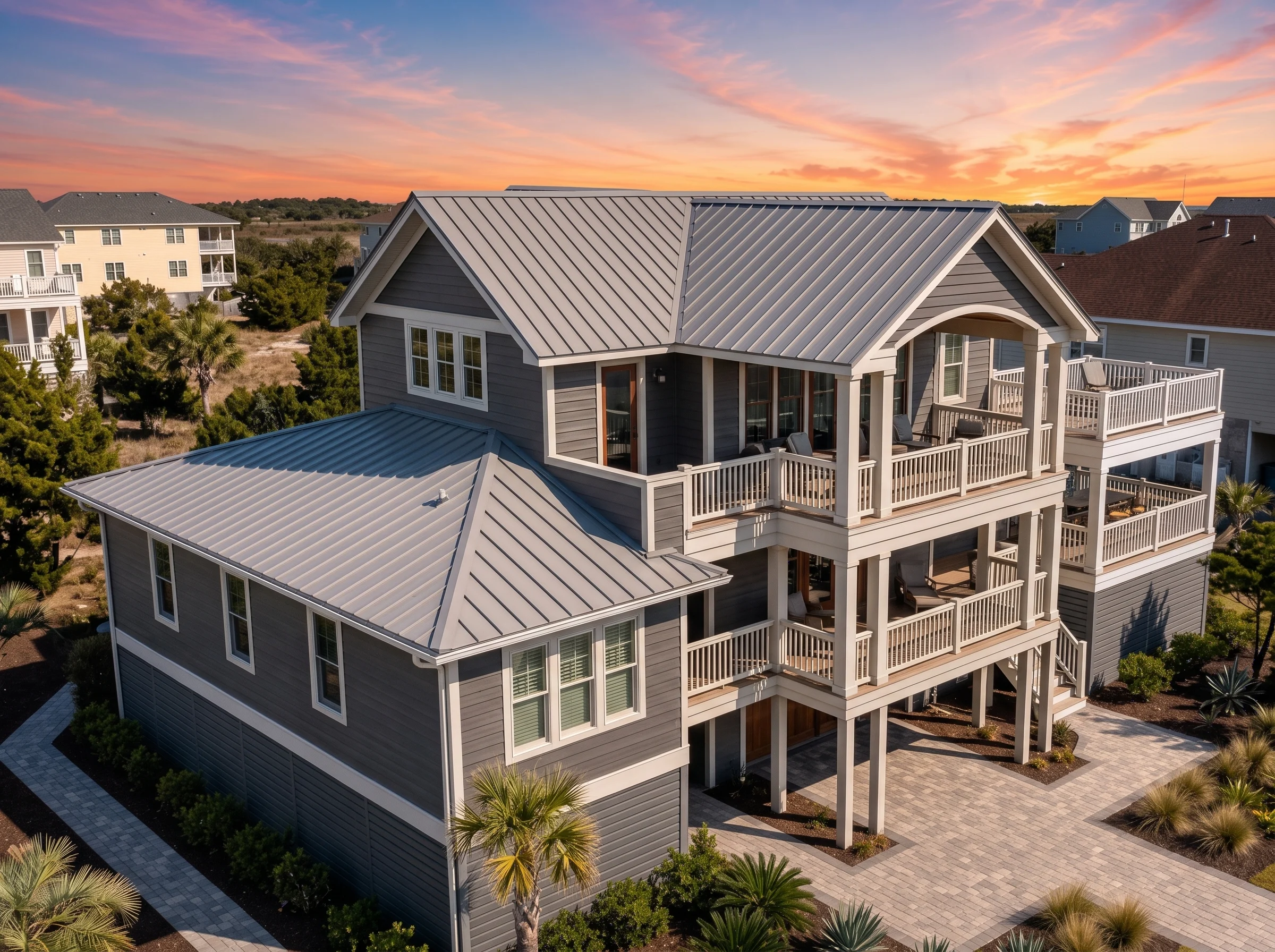 21-2262 HOUSE PLAN – Coastal Farmhouse Home Plan – 3-Bed, 3.5-Bath, 2,960 SF - Modern Dark, AI-generated exterior concept