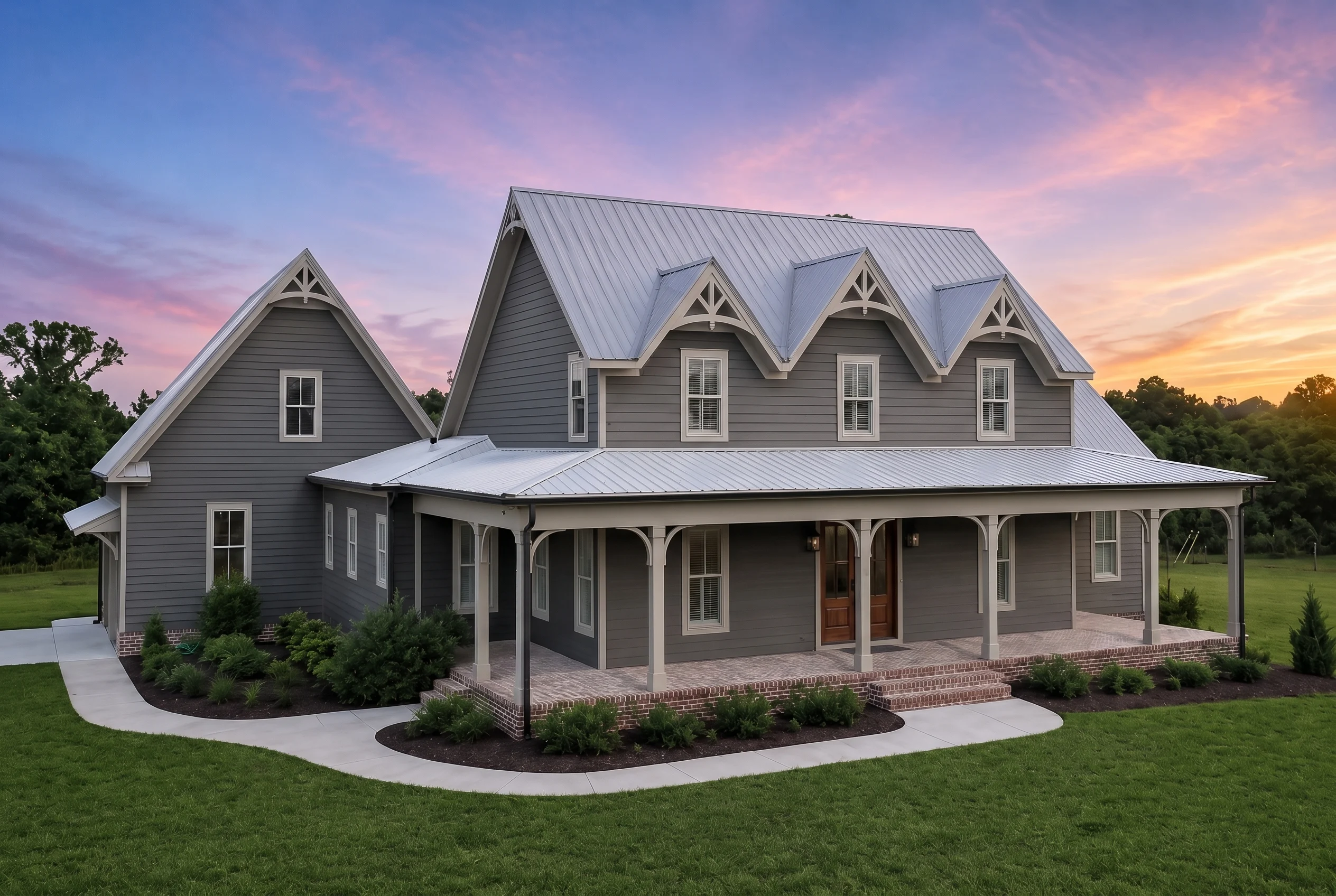 21-2293 HOUSE PLAN – Modern Farmhouse Home Plan – 3-Bed, 3.5-Bath, 2,821 SF - Modern Dark, AI-generated exterior concept
