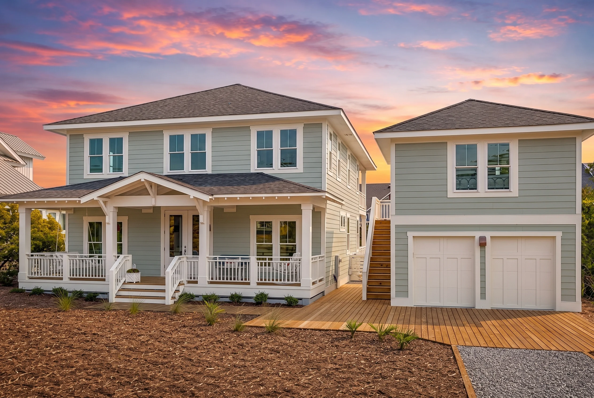 21-2596 HOUSE PLAN – Coastal Farmhouse Home Plan – 4-Bed, 3-Bath, 2,356 SF - Modern Brick, AI-generated exterior concept