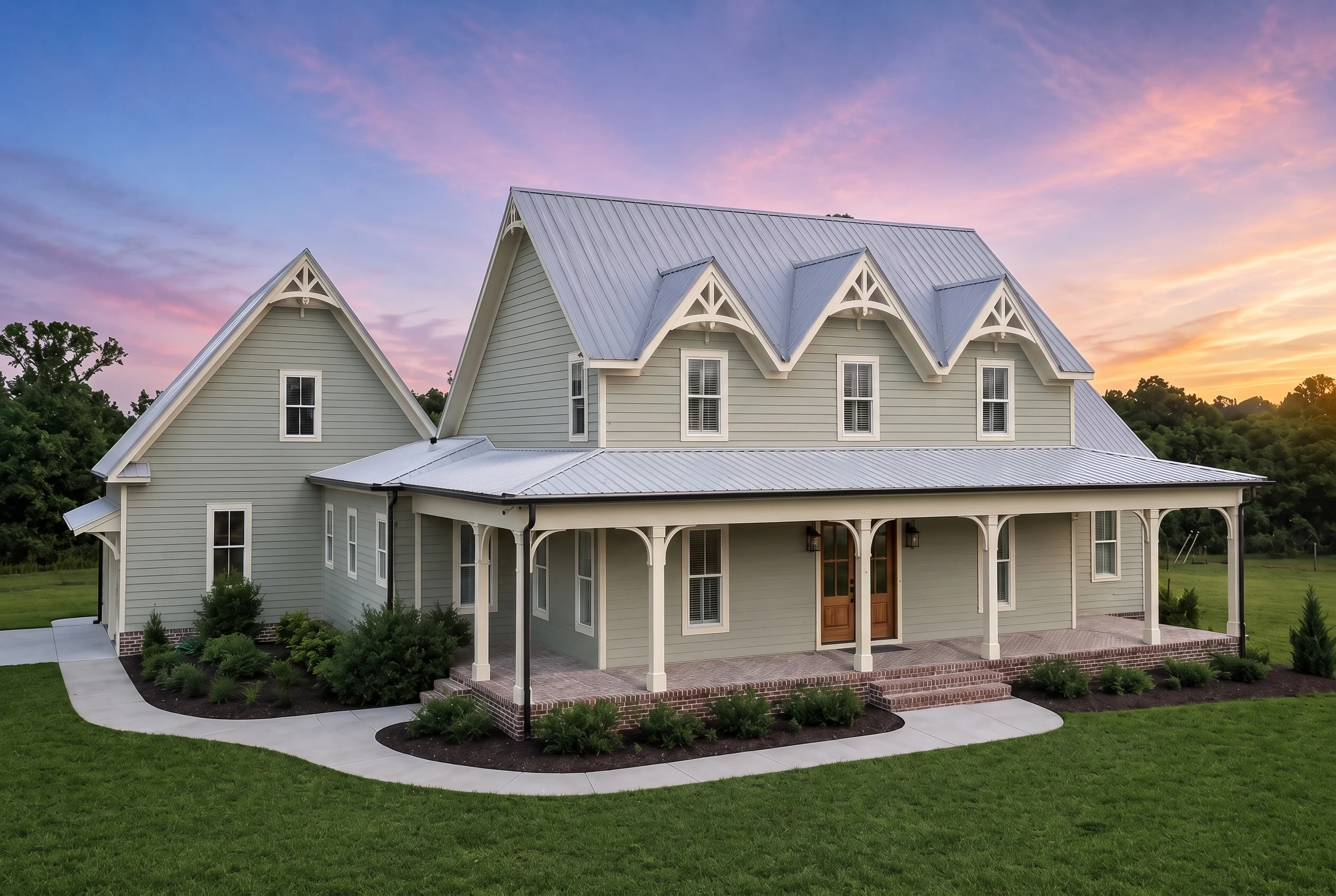 21-2293 HOUSE PLAN – Modern Farmhouse Home Plan – 3-Bed, 3.5-Bath, 2,821 SF - Modern Brick, AI-generated exterior concept