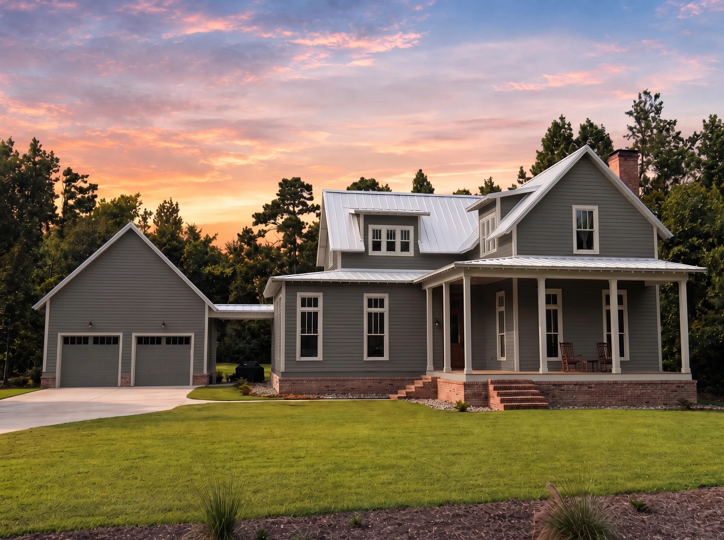 21-2514 HOUSE PLAN – Modern Farmhouse Home Plan – 3-Bed, 3.5-Bath, 2,964 SF - Modern Dark, AI-generated exterior concept