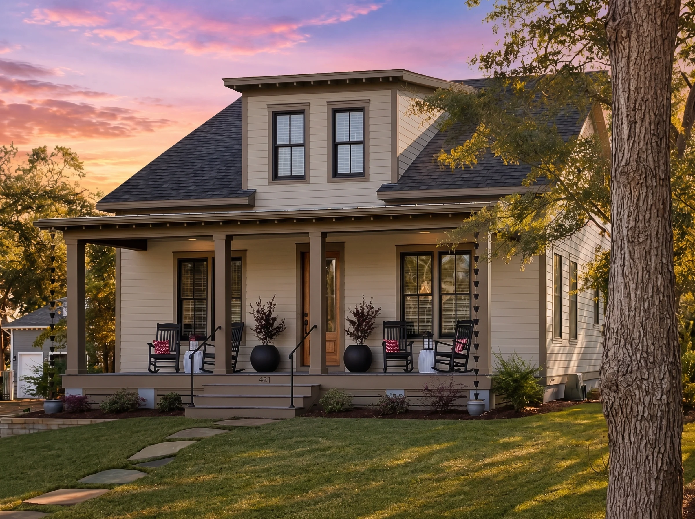 21-3482 HOUSE PLAN – Cottage Home Plan – 3-Bed, 2.5-Bath, 2,184 SF - Warm Natural, AI-generated exterior concept