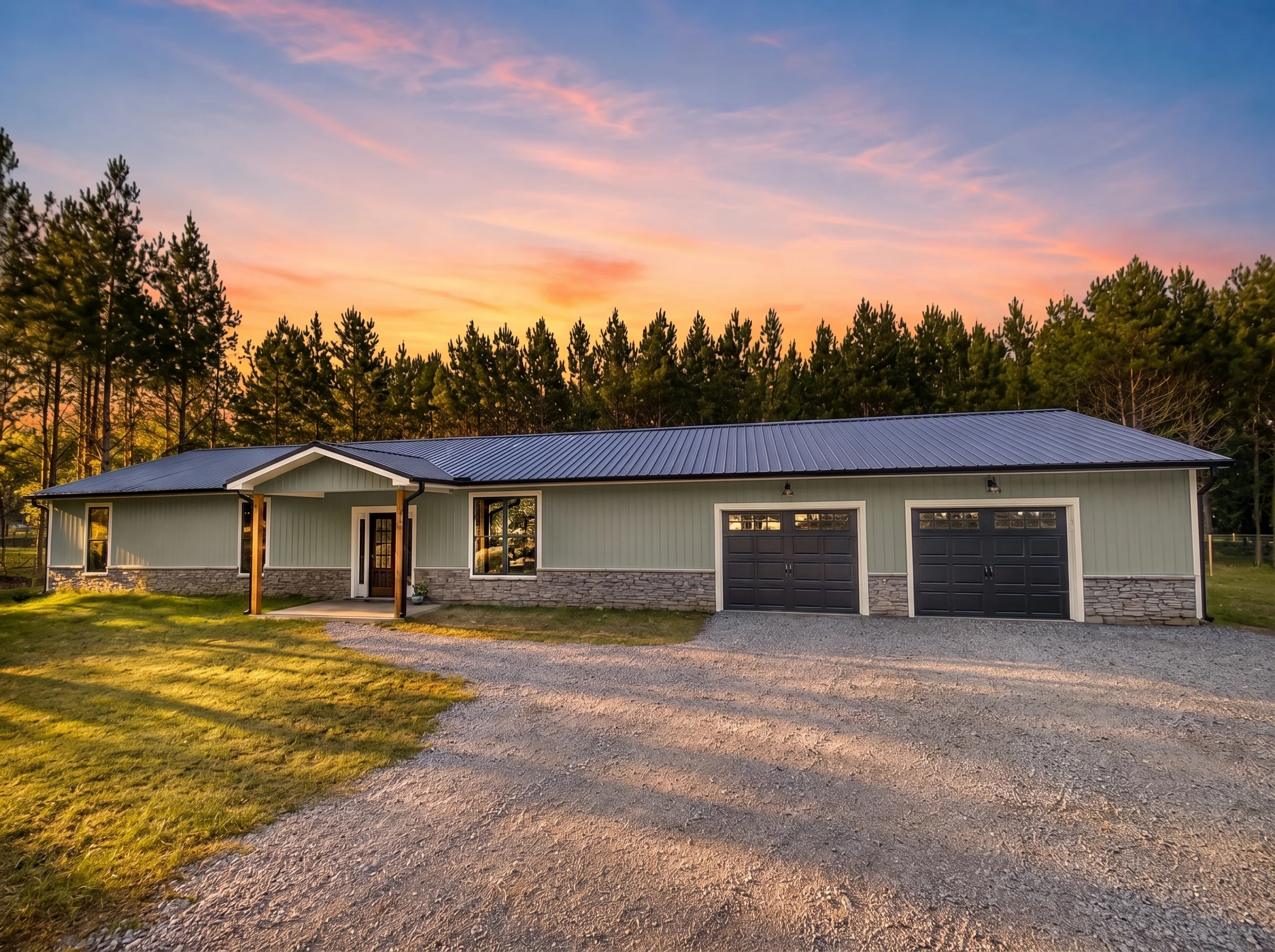 21-3096 HOUSE PLAN – Ranch Home Plan – 3-Bed, 2-Bath, 1,710 SF - Modern Brick, AI-generated exterior concept
