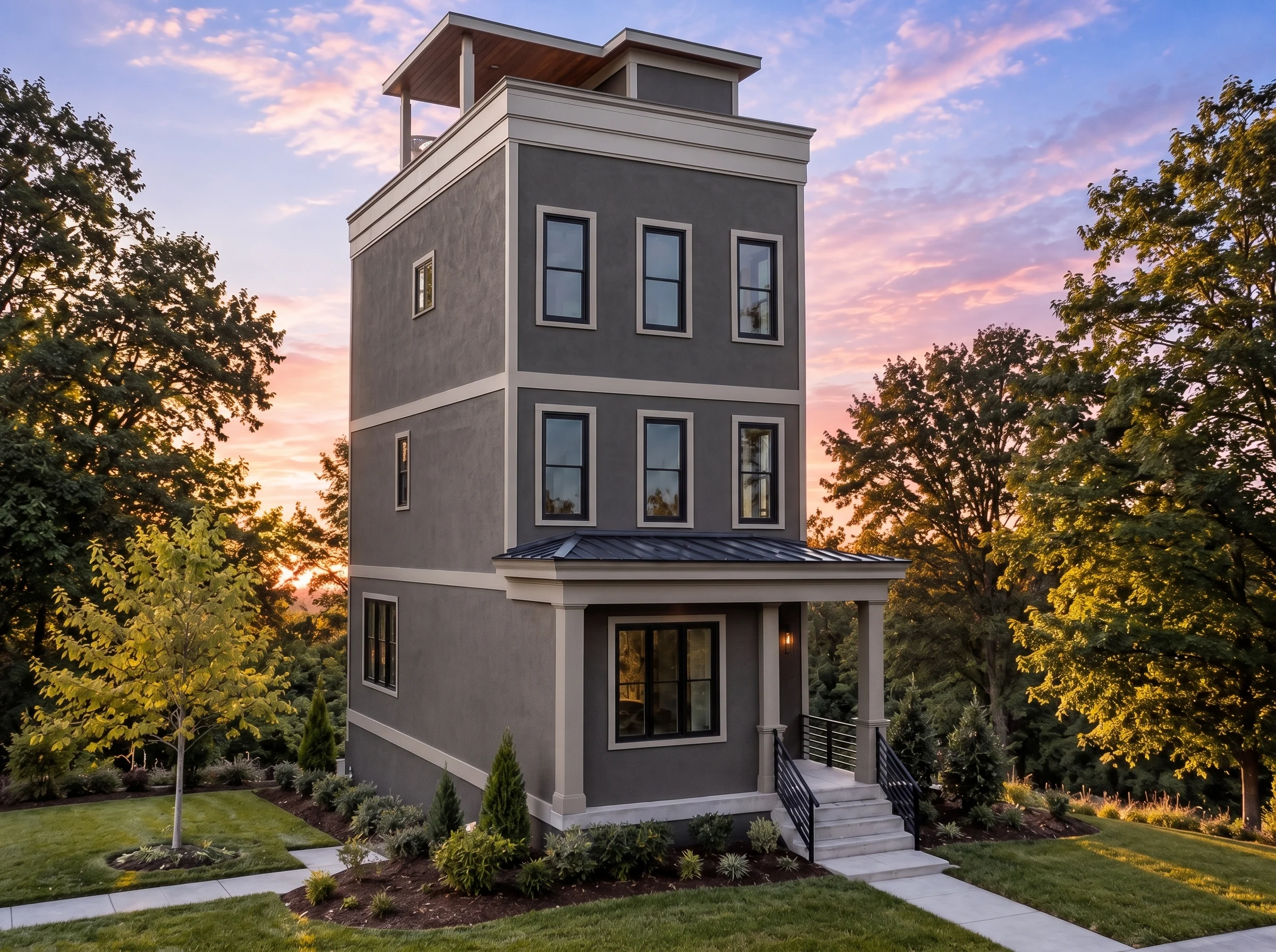 21-2922 HOUSE PLAN – Contemporary Home Plan – 3-Bed, 2.5-Bath, 2,248 SF - Modern Dark, AI-generated exterior concept