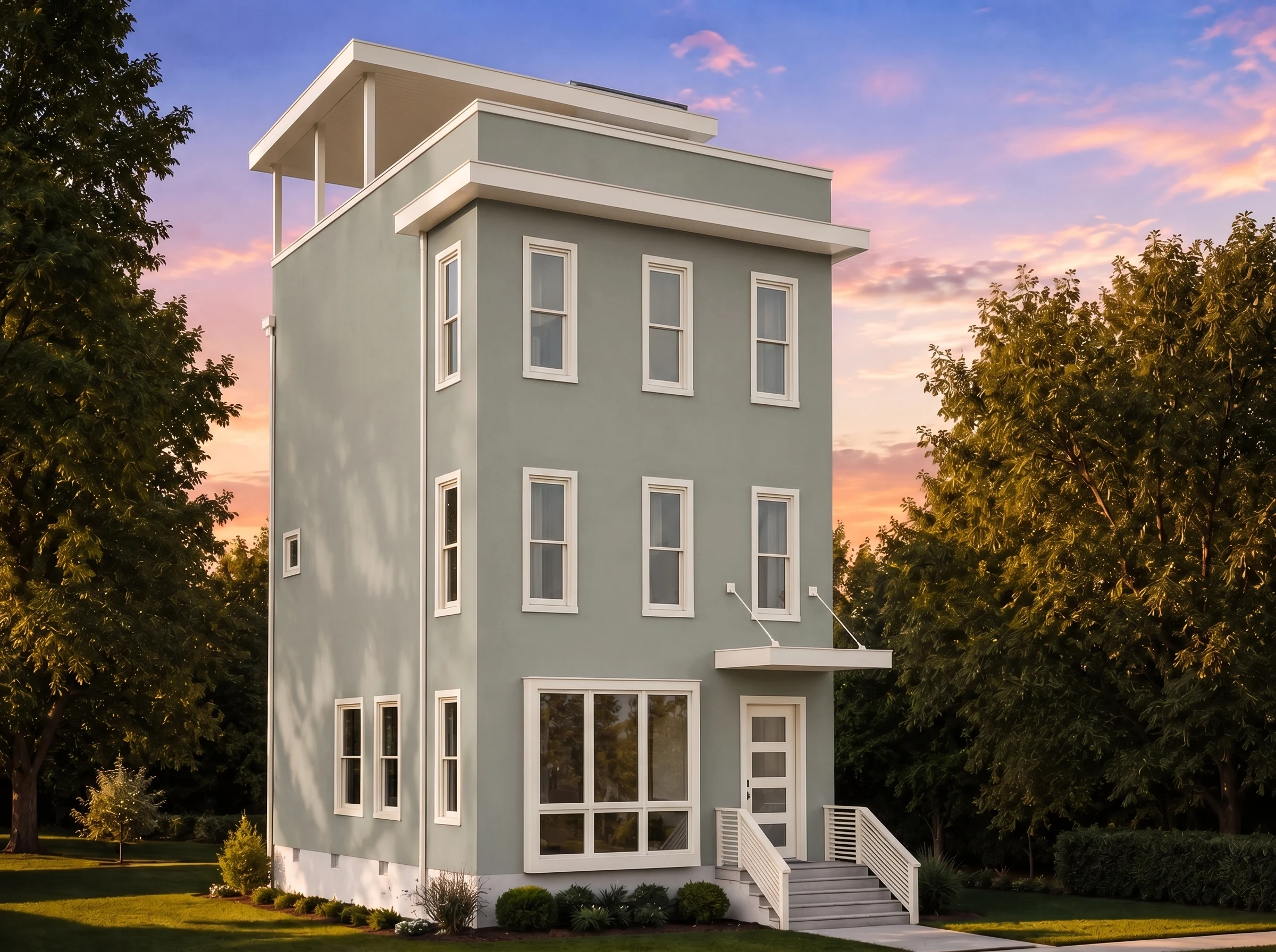 21-2580 HOUSE PLAN – Contemporary Home Plan – 3-Bed, 2.5-Bath, 2,155 SF - Modern Brick, AI-generated exterior concept