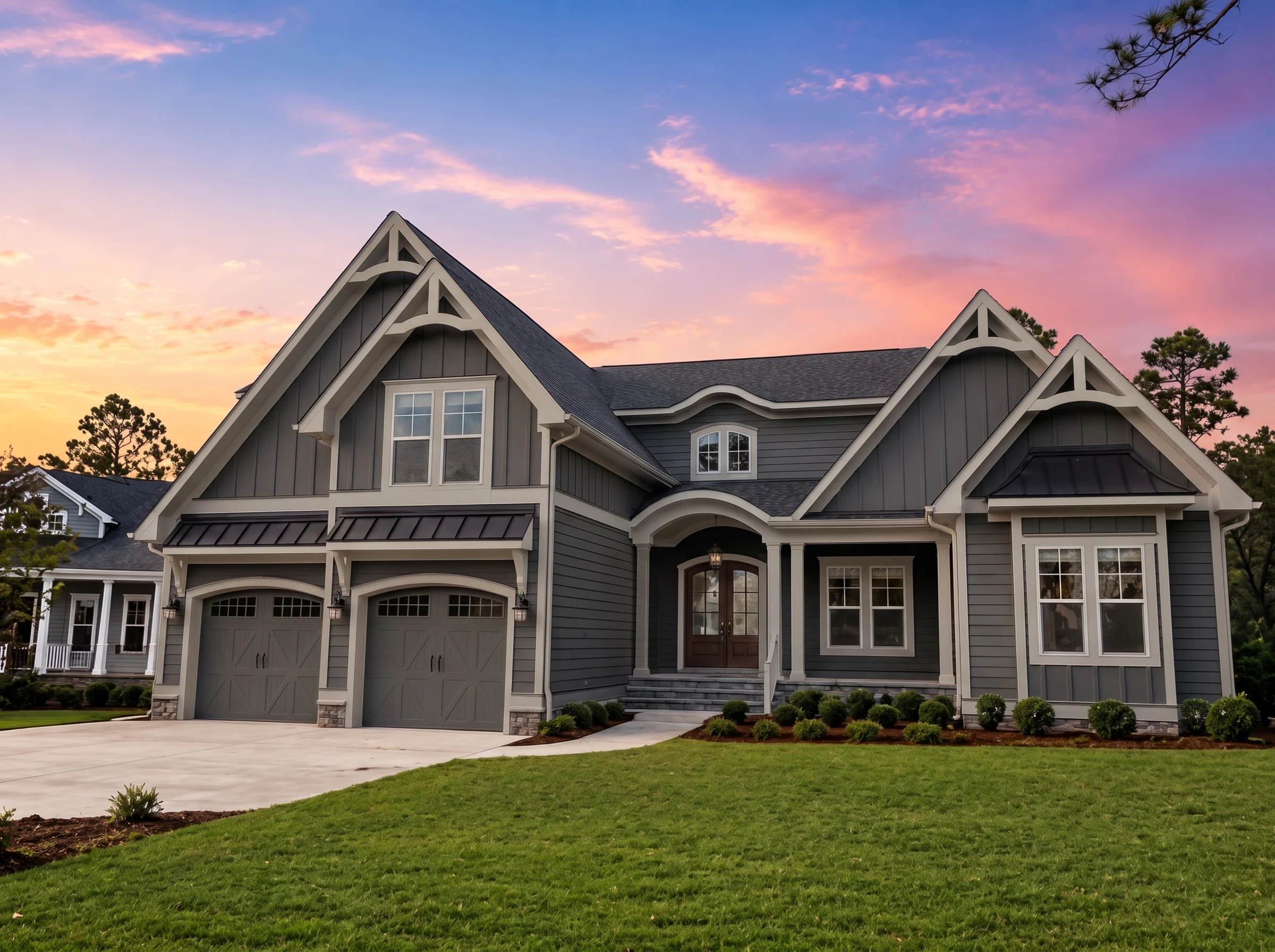 21-2778 HOUSE PLAN – Modern Farmhouse Home Plan – 3-Bed, 4-Bath, 3,371 SF - Modern Dark, AI-generated exterior concept