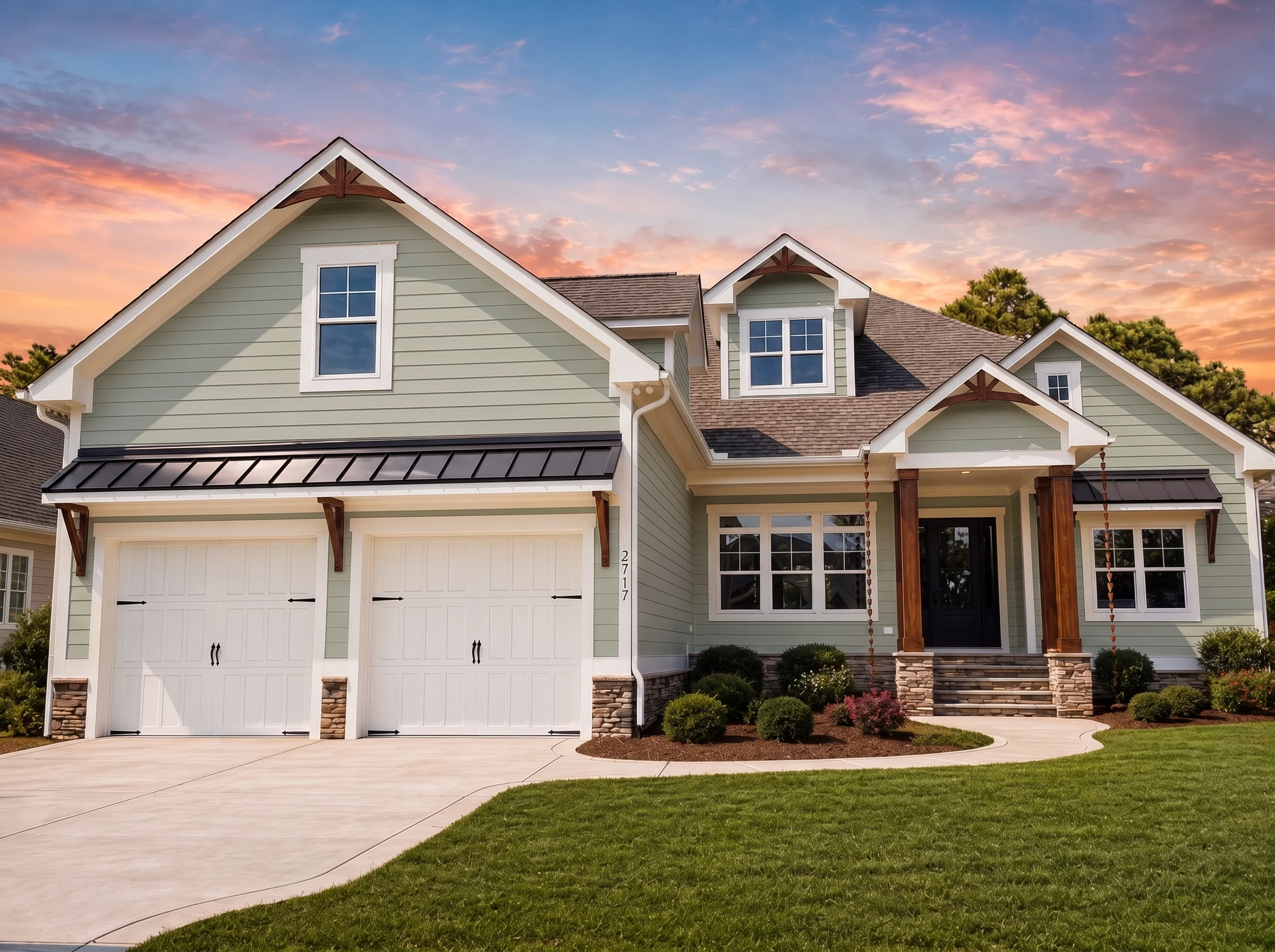 21-3350 HOUSE PLAN – Modern Farmhouse Home Plan – 3-Bed, 3-Bath, 2,515 SF - Modern Brick, AI-generated exterior concept