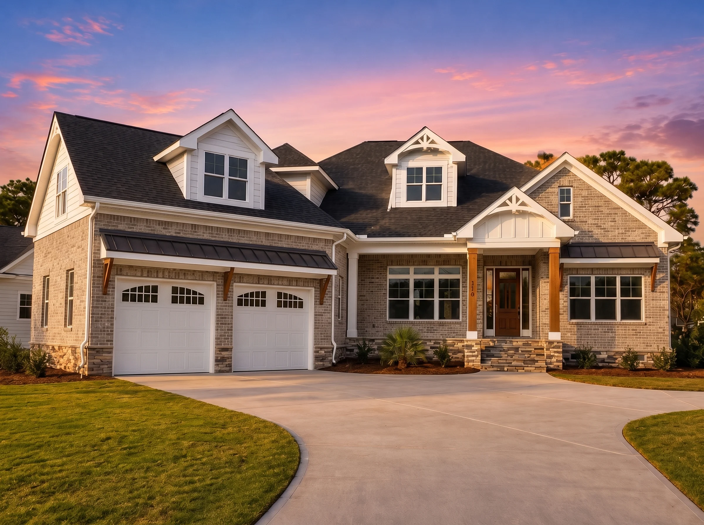 21-3161 HOUSE PLAN – Modern Farmhouse Home Plan – 4-Bed, 3.5-Bath, 3,251 SF - Natural Brick, AI-generated exterior concept