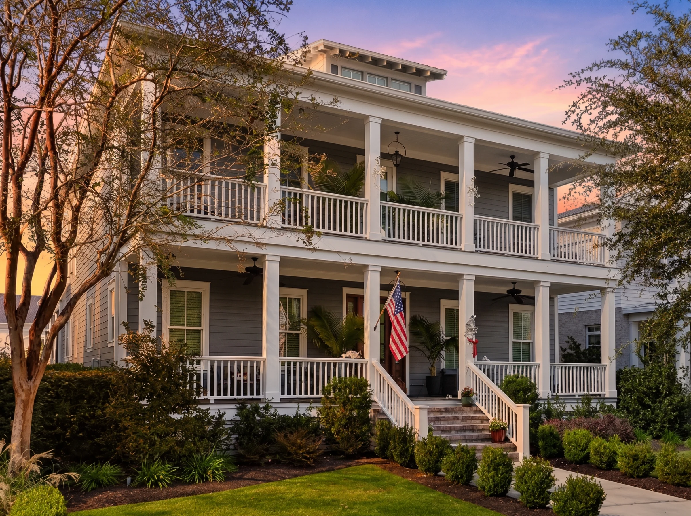 21-2820 HOUSE PLAN – Charleston Home Plan – 3-Bed, 3.5-Bath, 3,559 SF - Warm Charcoal, AI-generated exterior concept