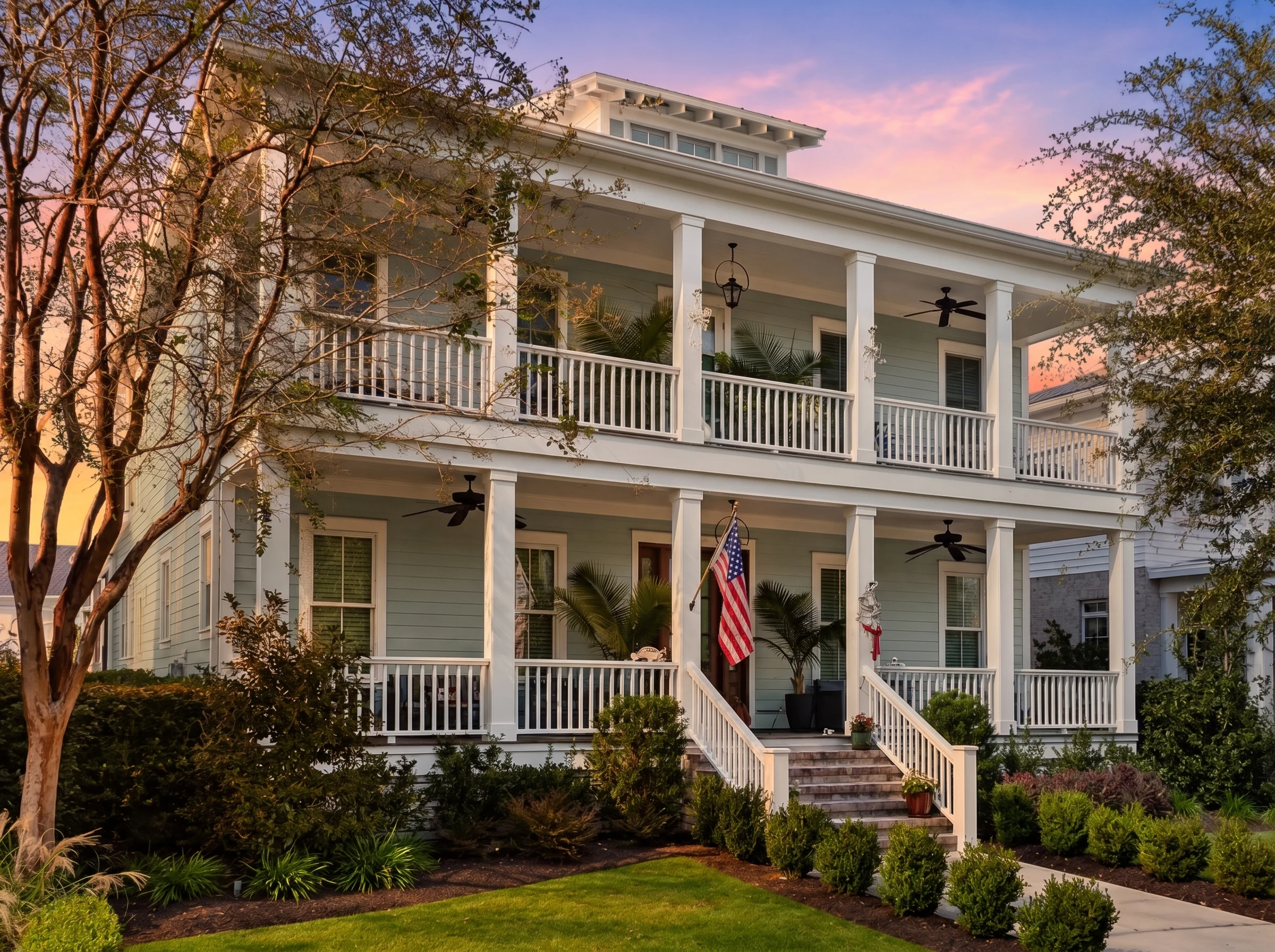 21-2820 HOUSE PLAN – Charleston Home Plan – 3-Bed, 3.5-Bath, 3,559 SF - Muted Sage, AI-generated exterior concept