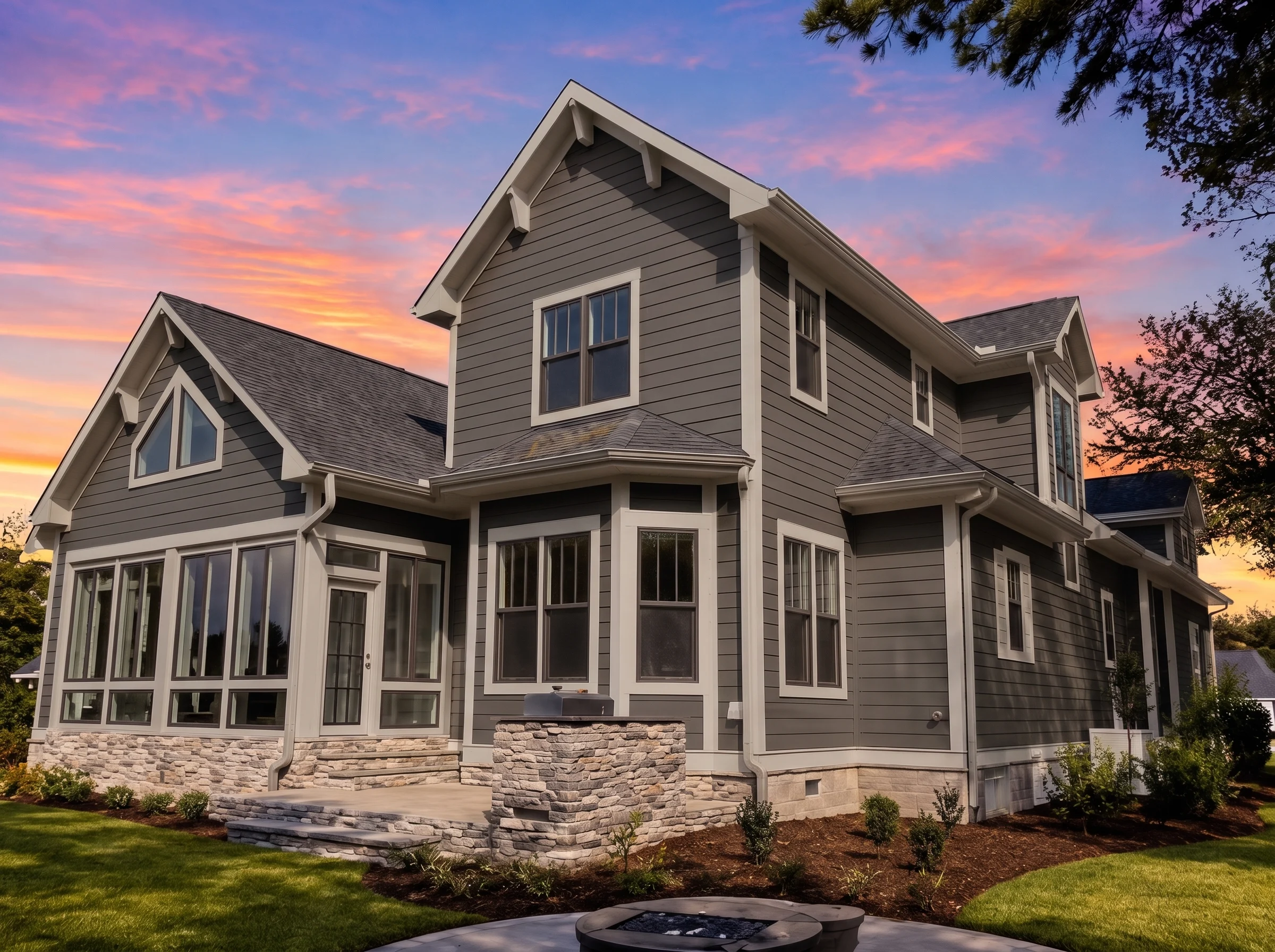 21-2789 HOUSE PLAN – Modern Farmhouse Home Plan – 3-Bed, 4-Bath, 3,325 SF - Warm Charcoal, AI-generated exterior concept