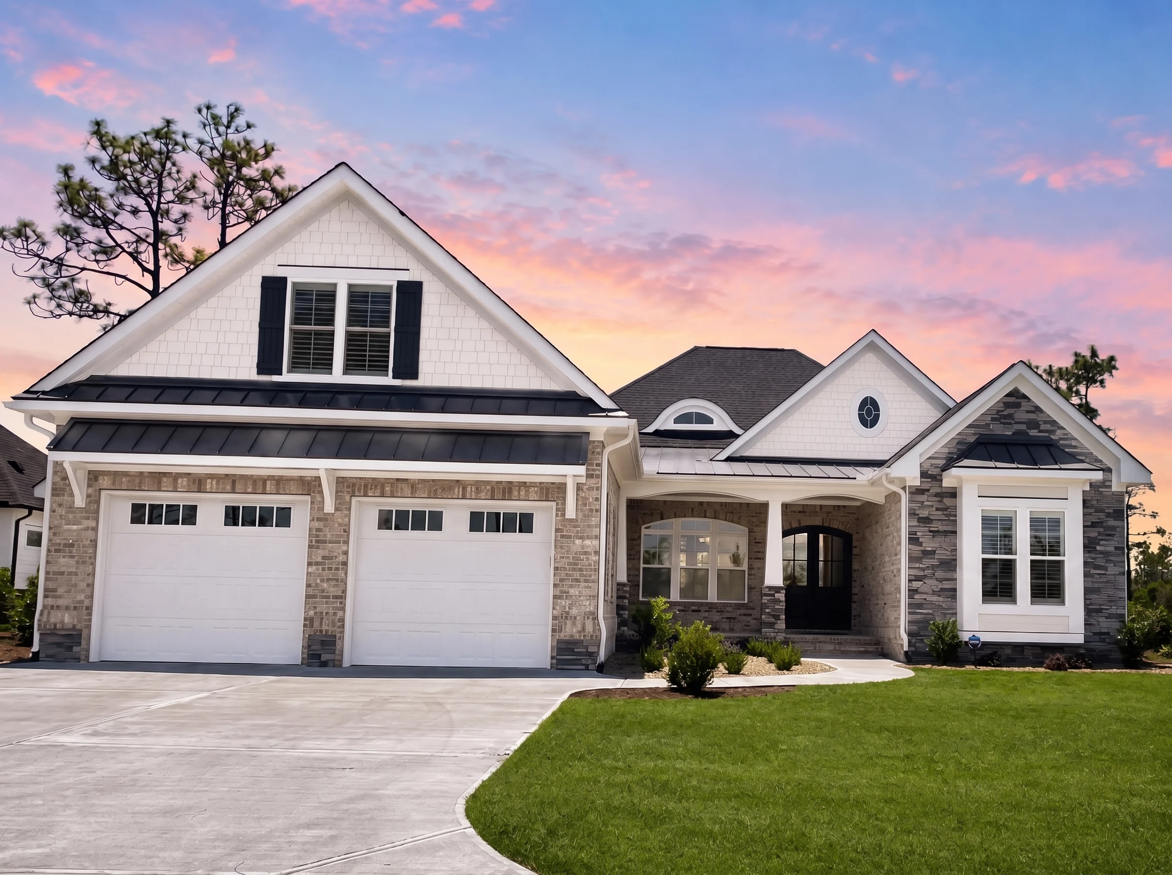 21-2530 HOUSE PLAN – Modern Farmhouse Home Plan – 3-Bed, 4.5-Bath, 2,709 SF - Natural Brick, AI-generated exterior concept
