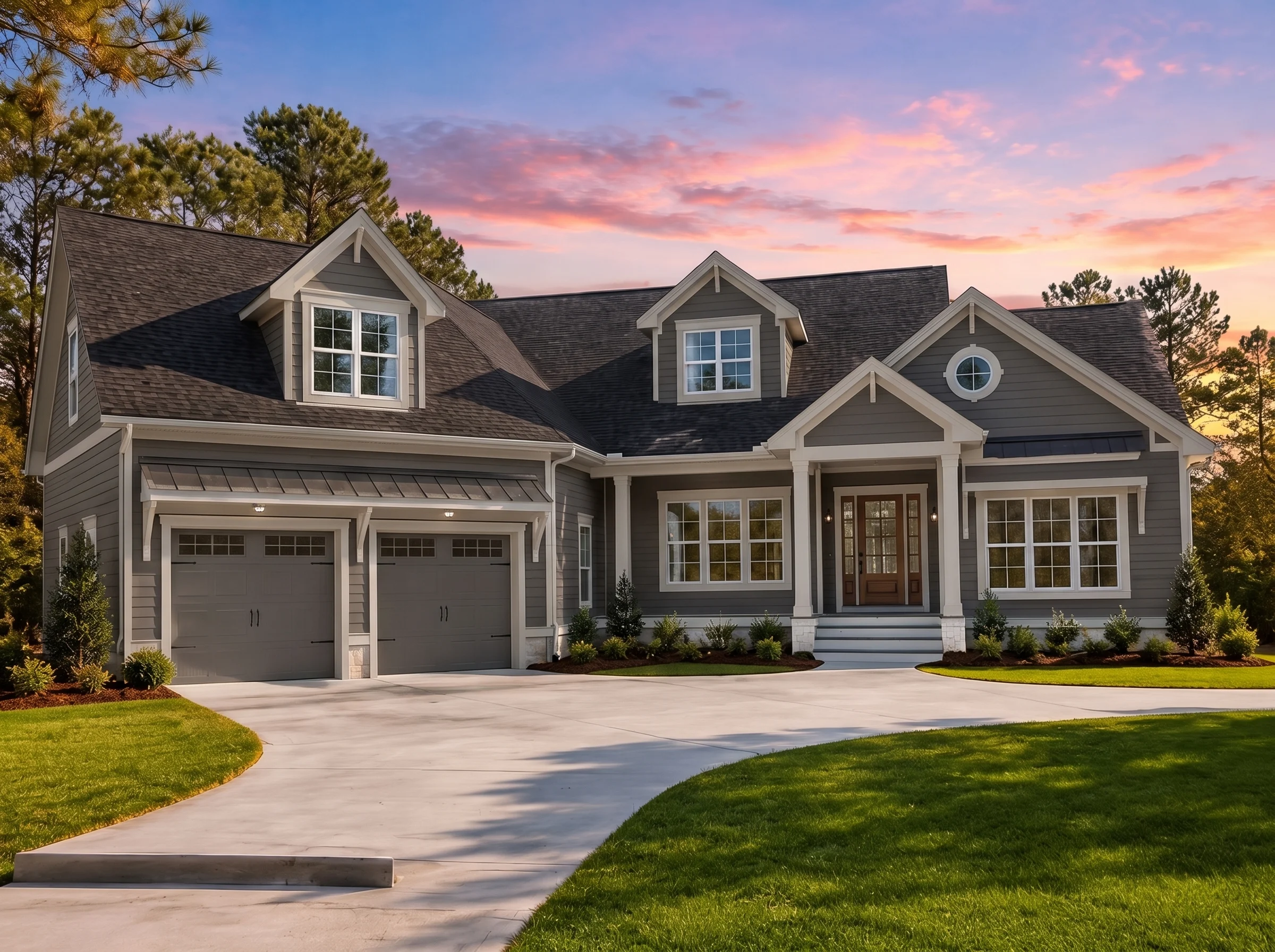 21-3168 HOUSE PLAN – Modern Farmhouse Home Plan – 4-Bed, 3.5-Bath, 2,827 SF - Warm Charcoal, AI-generated exterior concept