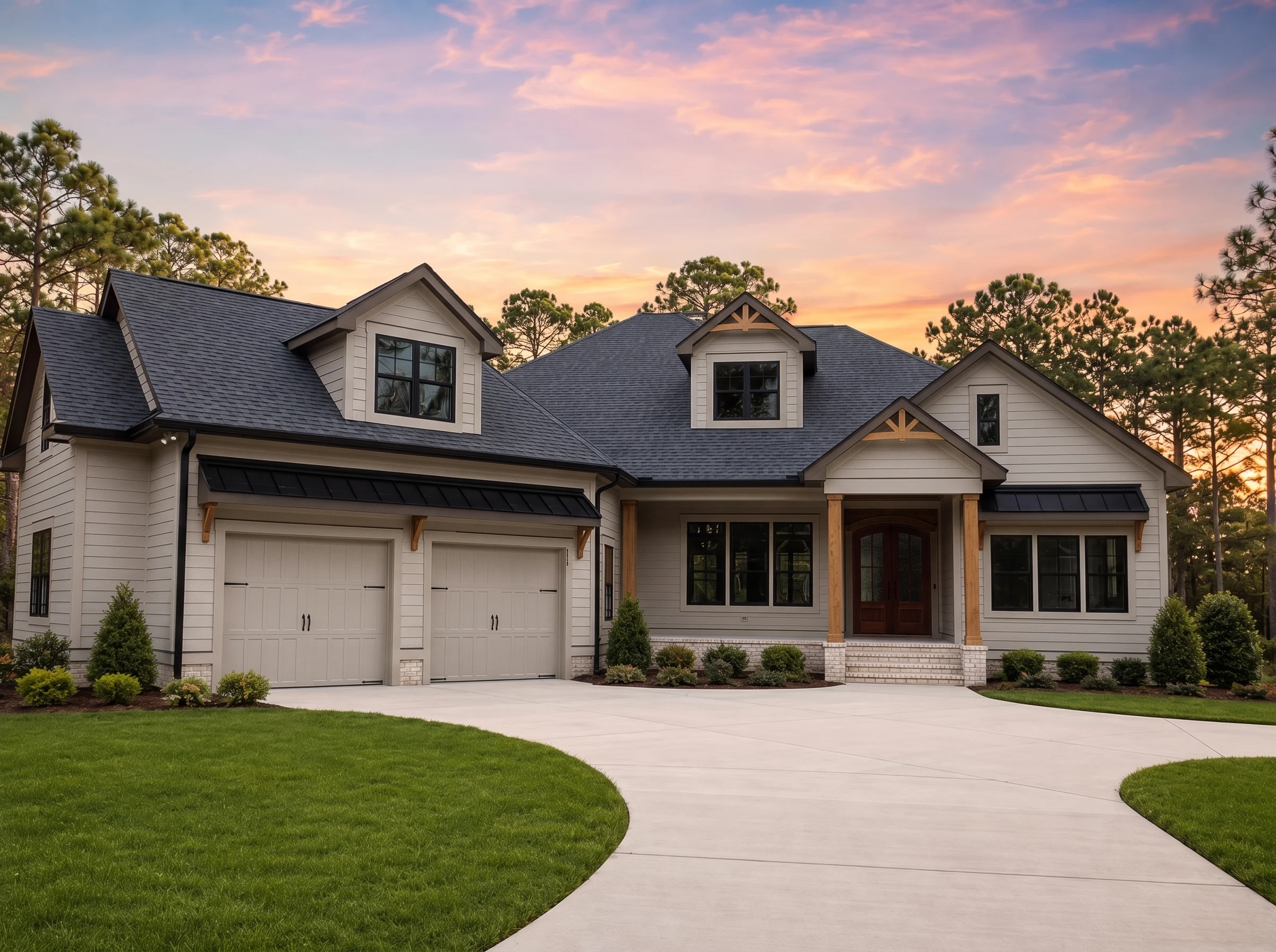 21-3311 HOUSE PLAN – Modern Farmhouse/Craftsman Home Plan – 4-Bed, 3-Bath, 2,905 SF - Mushroom Taupe, AI-generated exterior concept