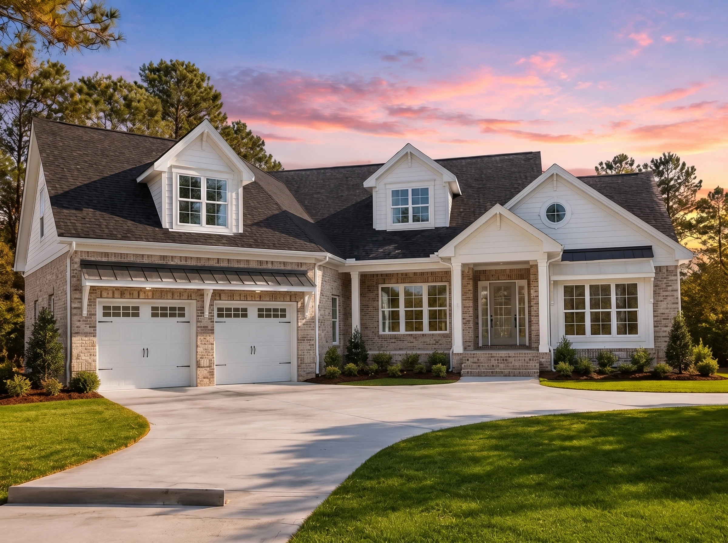 21-3168 HOUSE PLAN – Modern Farmhouse Home Plan – 4-Bed, 3.5-Bath, 2,827 SF - Natural Brick, AI-generated exterior concept
