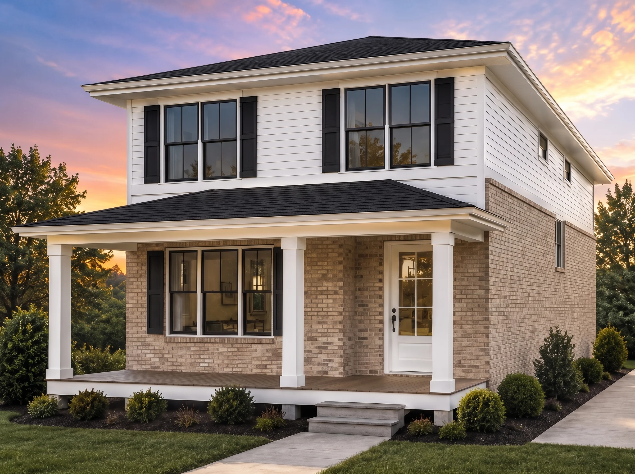 21-3231 HOUSE PLAN – Modern Farmhouse Home Plan – 5-Bed, 3-Bath, 2,149 SF - Natural Brick, AI-generated exterior concept