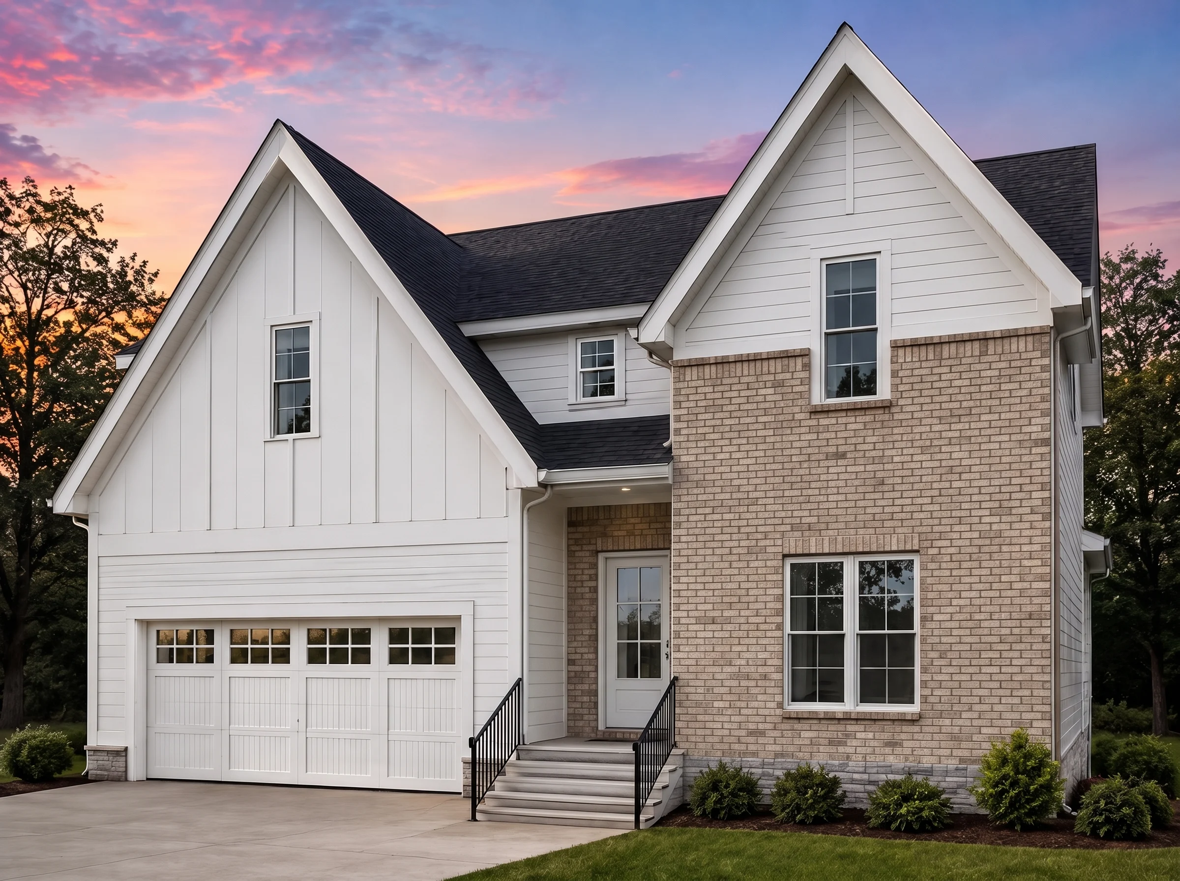 21-3160 HOUSE PLAN – Modern Farmhouse Home Plan – 4-Bed, 3-Bath, 2,633 SF - Natural Brick, AI-generated exterior concept